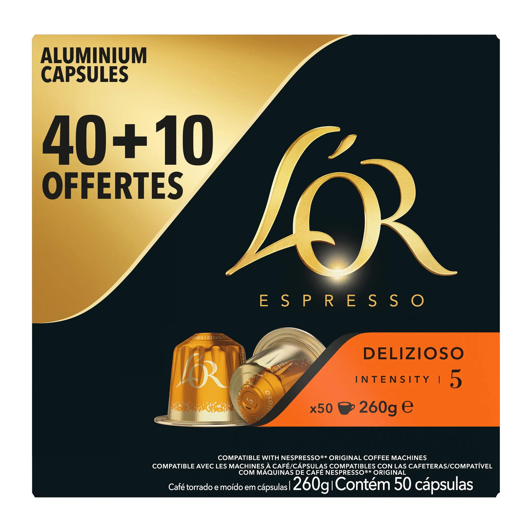 L'OR Espresso Capsules de café Delizioso intensité 5 compatibles Nespresso