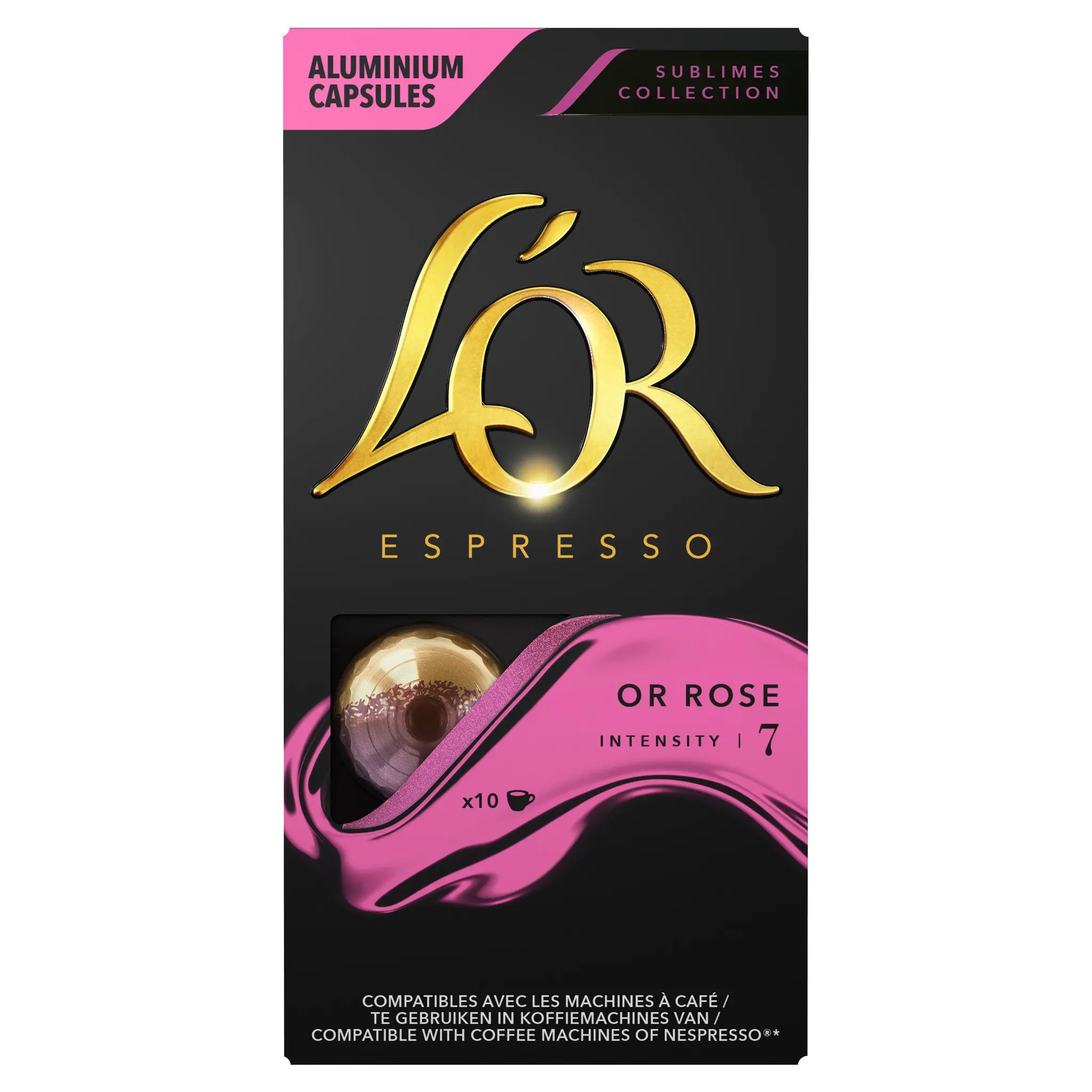 L'OR Espresso Capsules de café or rose intensité 7 compatibles Nespresso