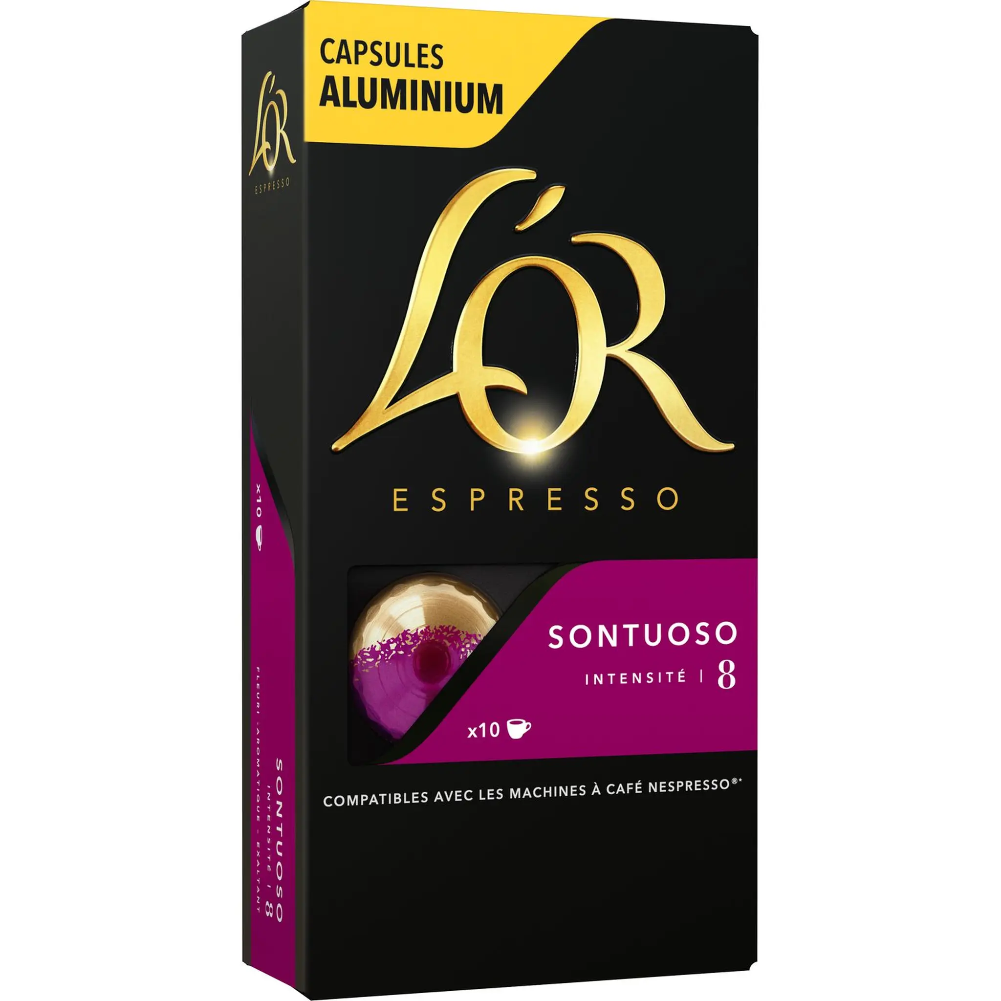 L'OR Espresso Capsules de café sontuoso intensité 8 compatibles Nespresso