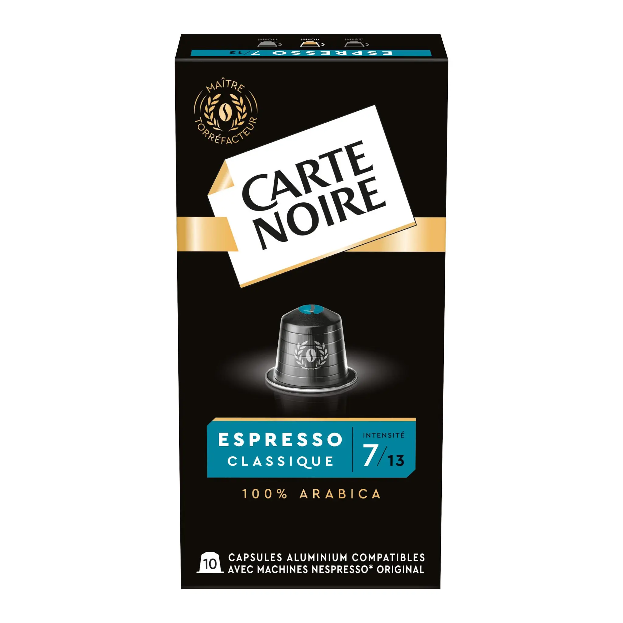 CARTE NOIRE Capsules de café espresso classique n°7 compatibles Nespresso