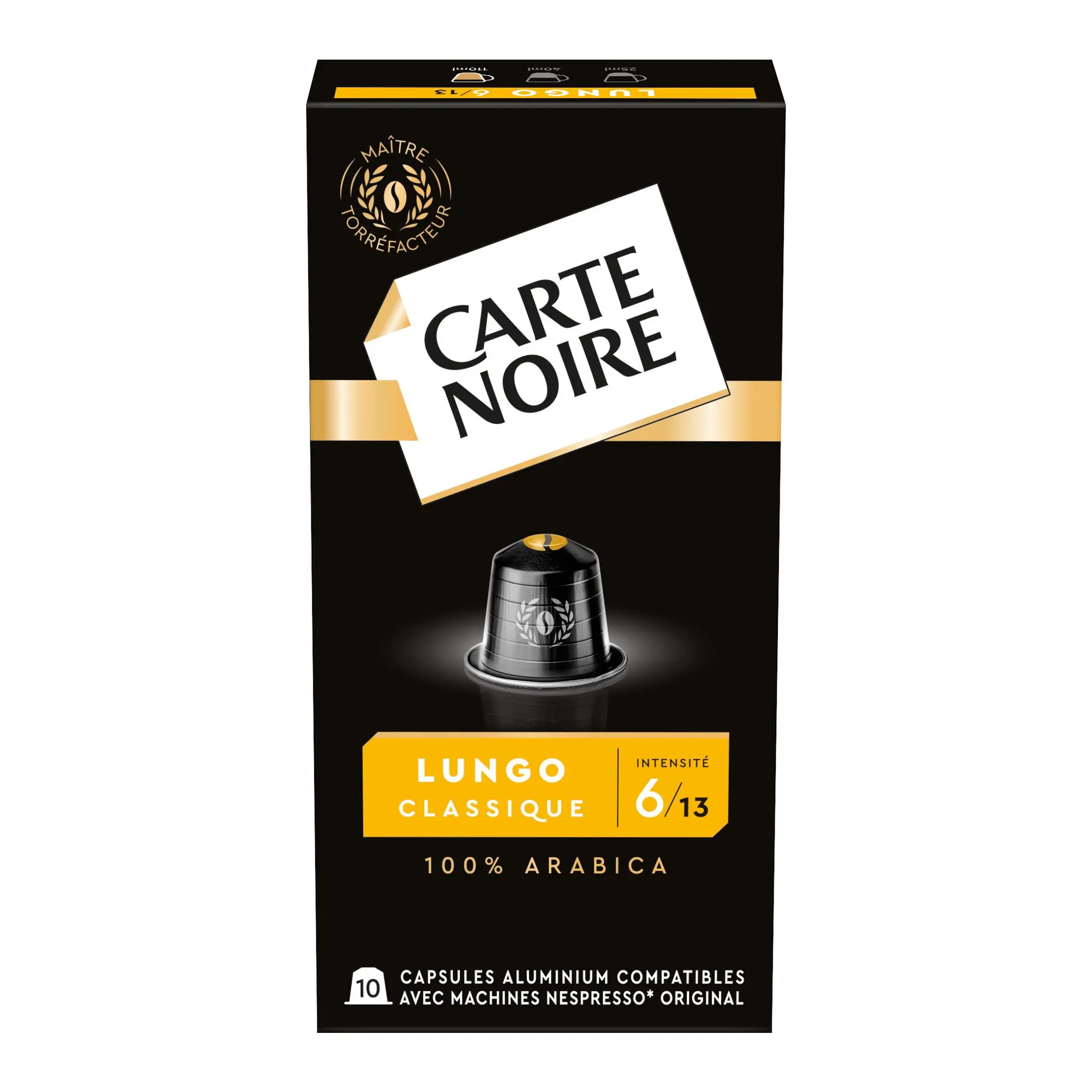 CARTE NOIRE Capsules de café lungo classique n°6 compatibles Nespresso