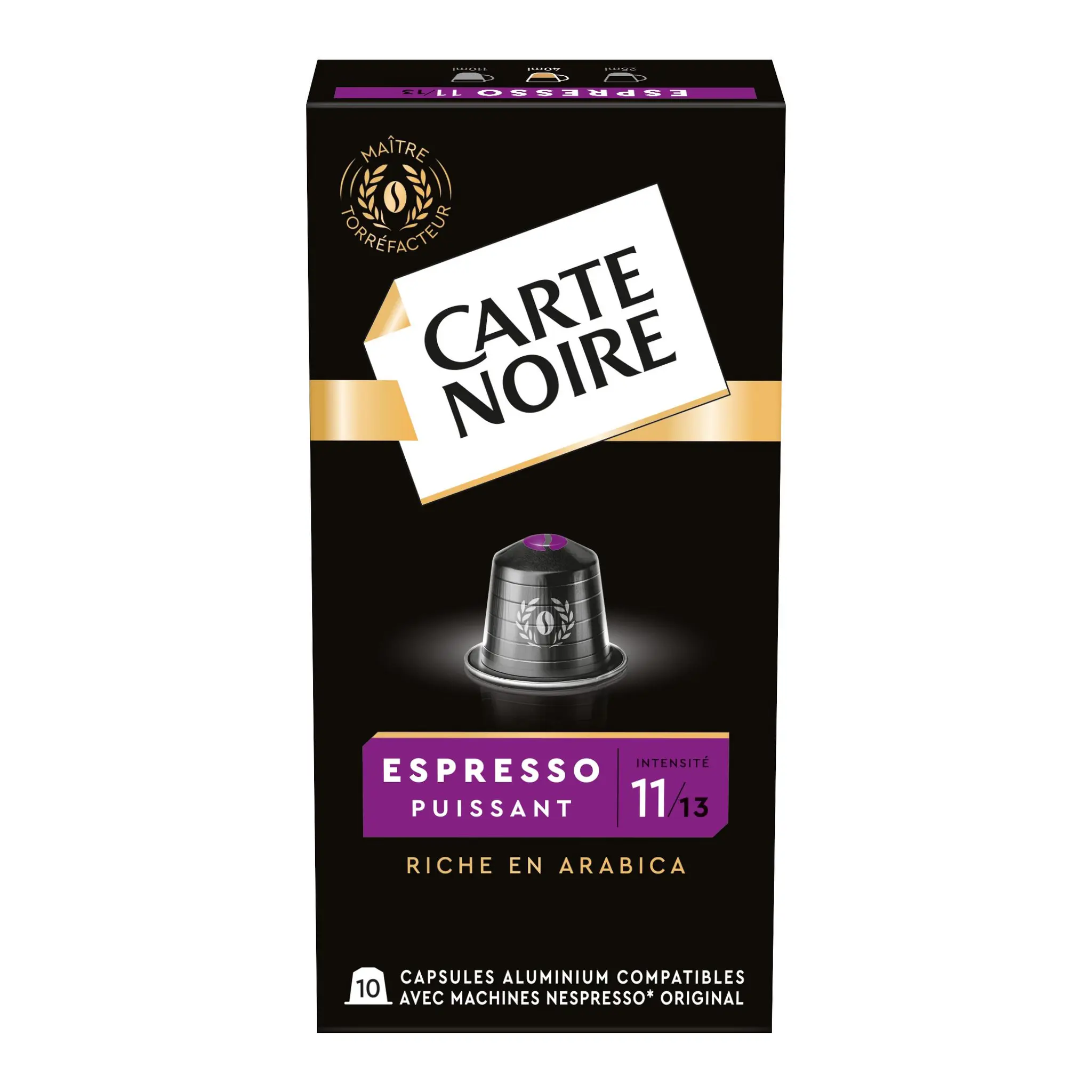 CARTE NOIRE Capsules de café espresso puissant intensité 11 dense et profond compatibles Nespresso