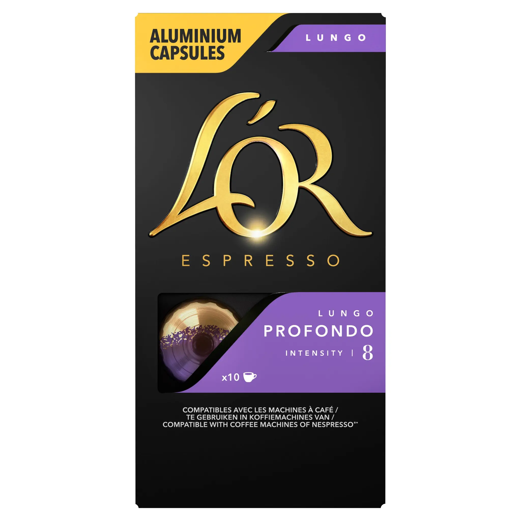 L'OR Espresso Capsules de café lungo profondo intensité 8 compatibles Nespresso