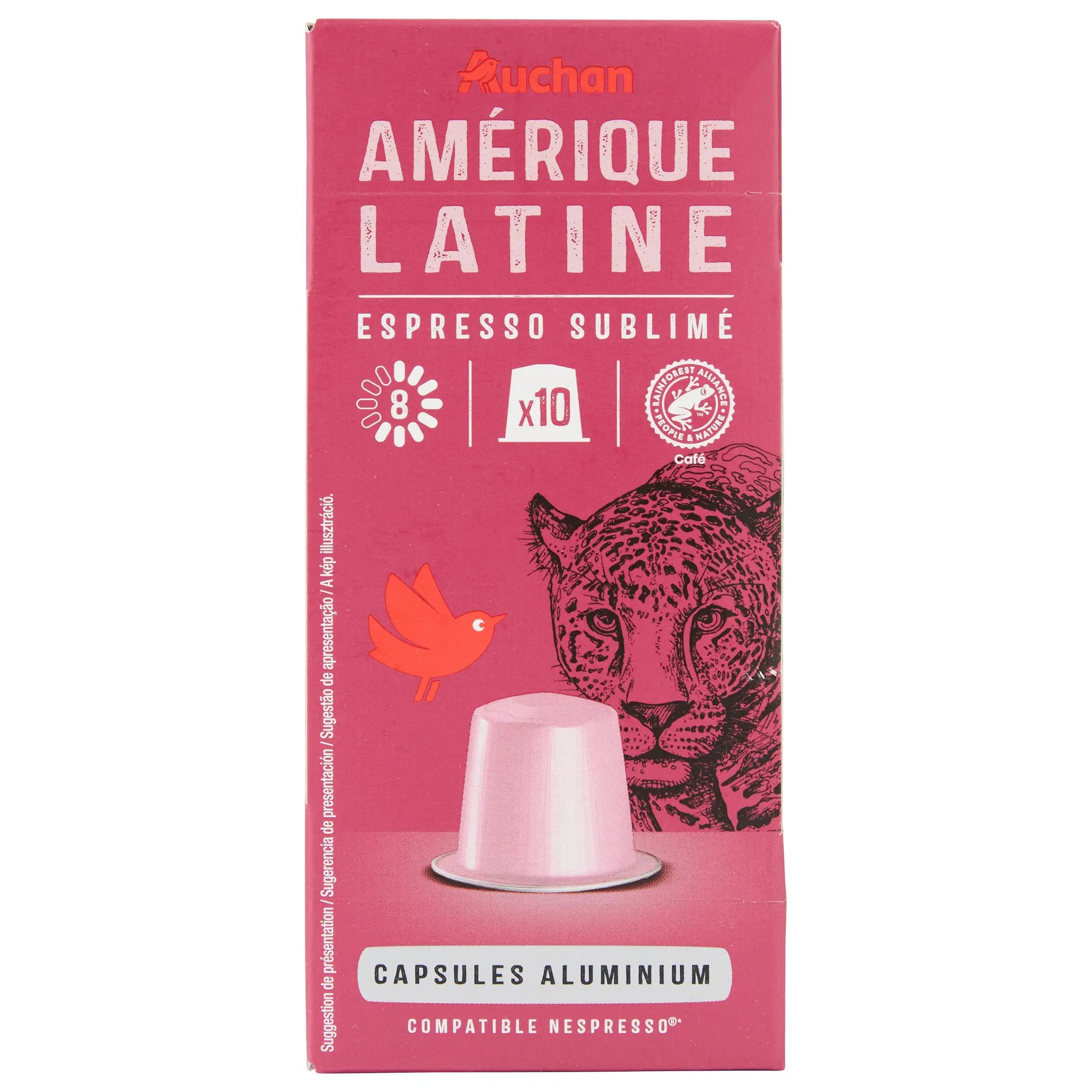 AUCHAN Capsules de café Amérique latine Espresso intensité 8 compatibles Nespresso