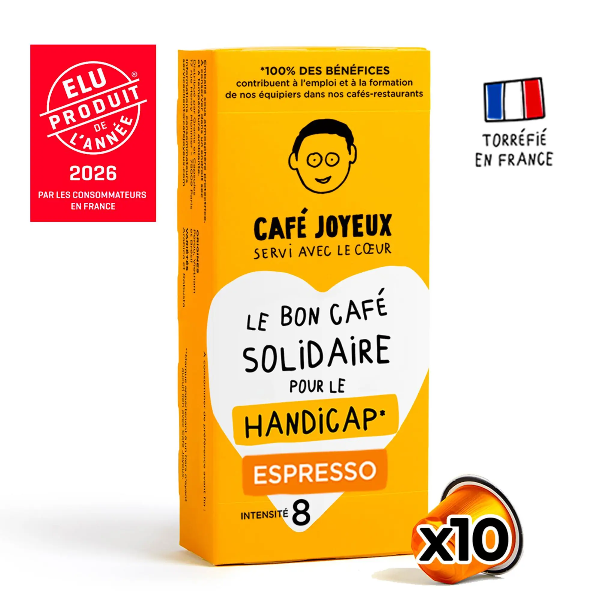 JOYEUX Capsules de café espresso intensité 8/12