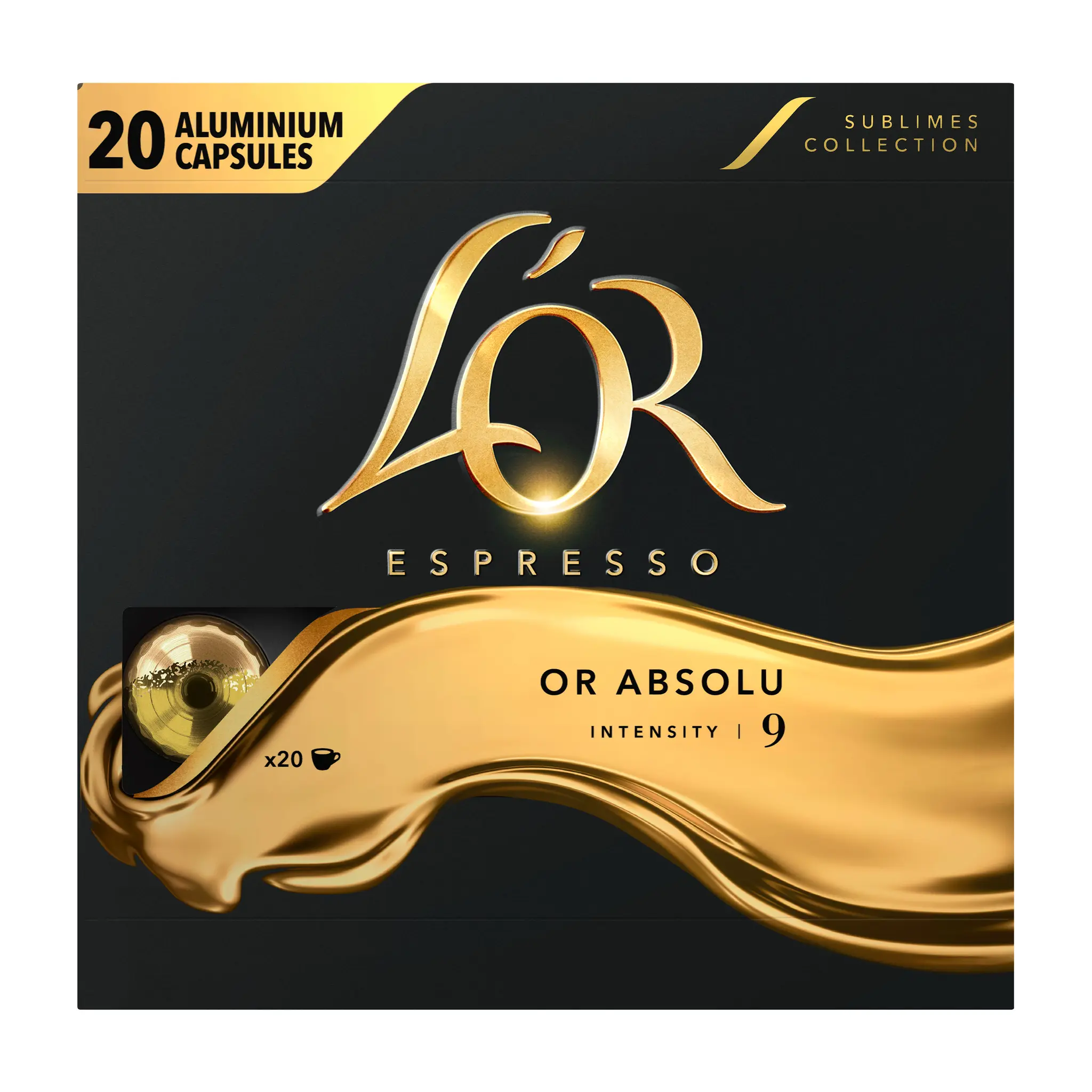 L'OR Espresso Café en capsules Or Absolu intensité 9 compatibles Nespresso
