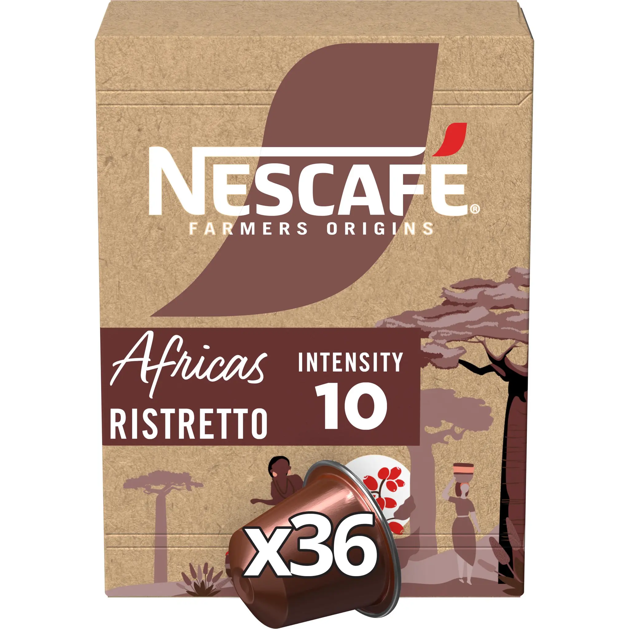 NESCAFE Capsules de café Africas ristretto Intensité 10