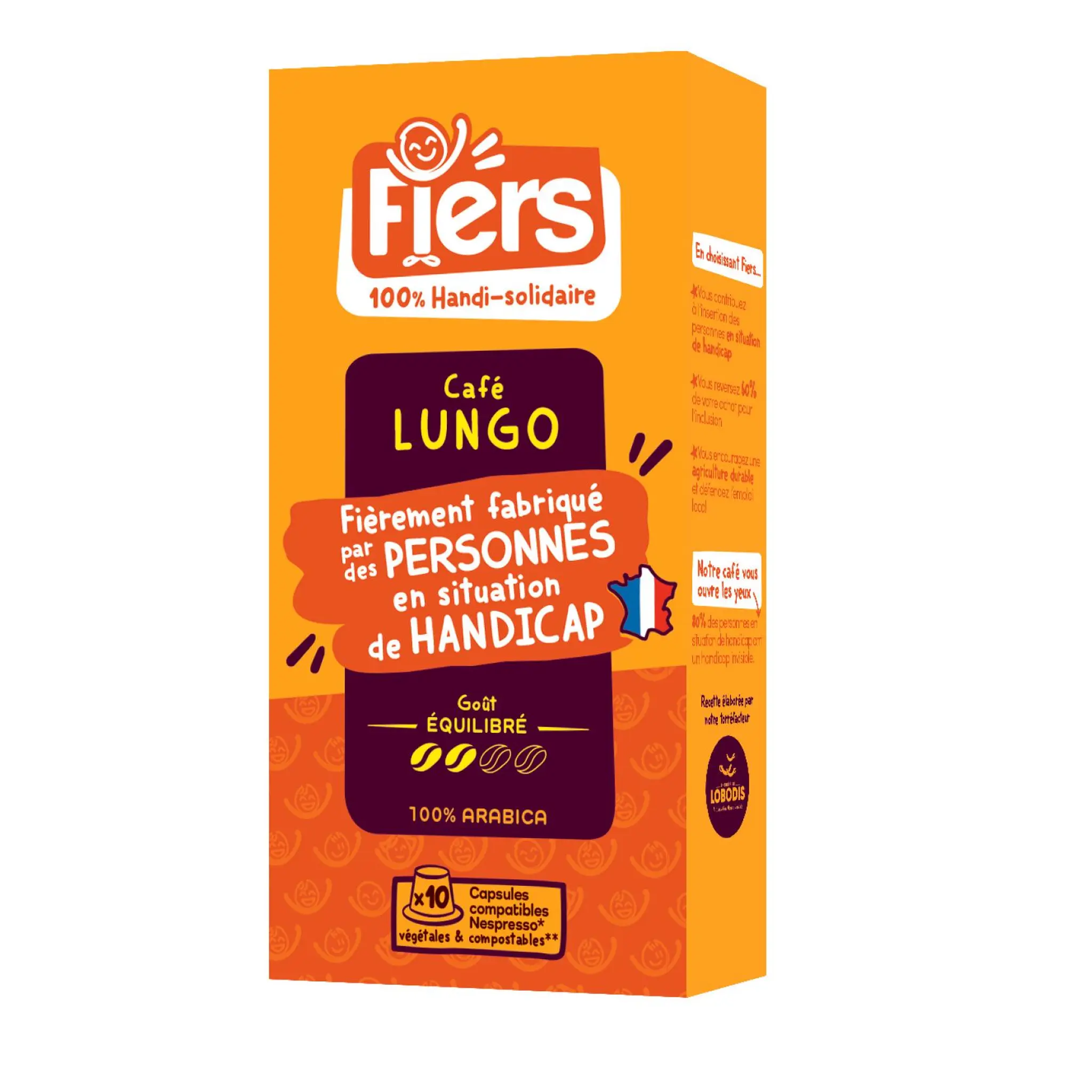 FIERS Capsules de café Lungo pur arabica goûté équilibré intensité 2 compatibles Nespresso