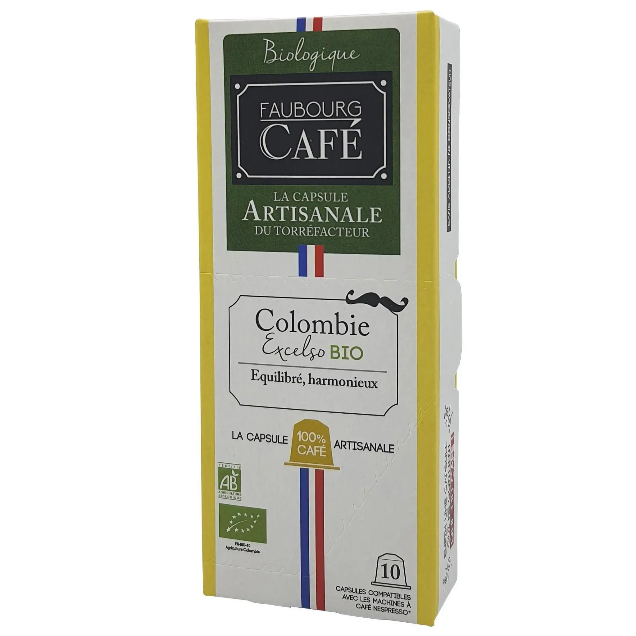 FAUBOURG CAFE Capsules de café bio de Colombie compatibles Nespresso