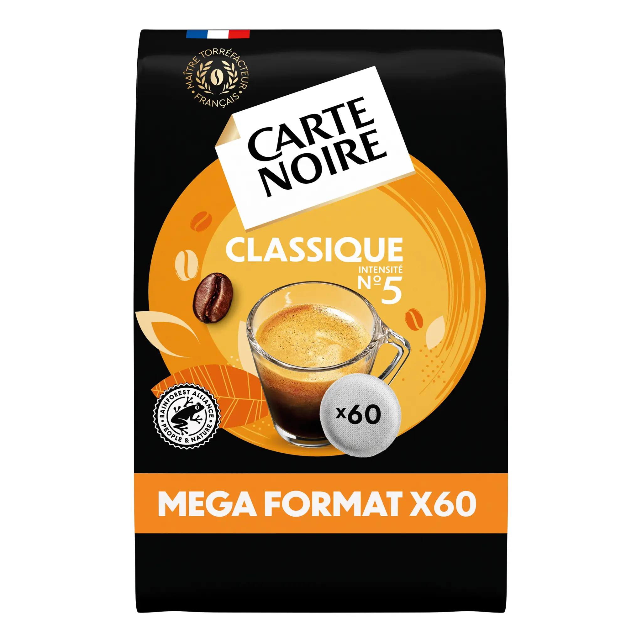 CARTE NOIRE Dosettes de café classique intensité 5 compatibles Senseo