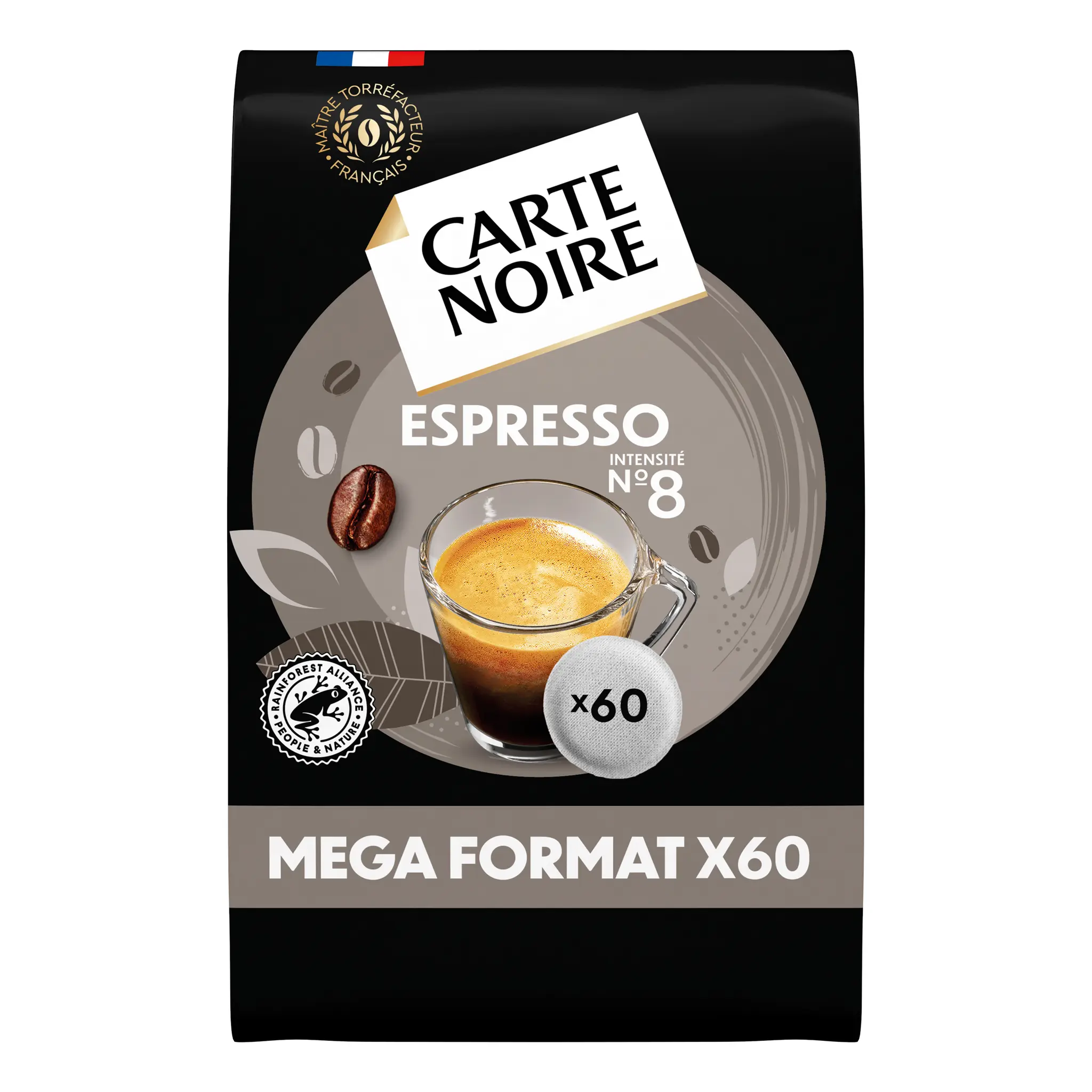 CARTE NOIRE Dosettes souples de café Espresso intensité 8 compatibles Senseo