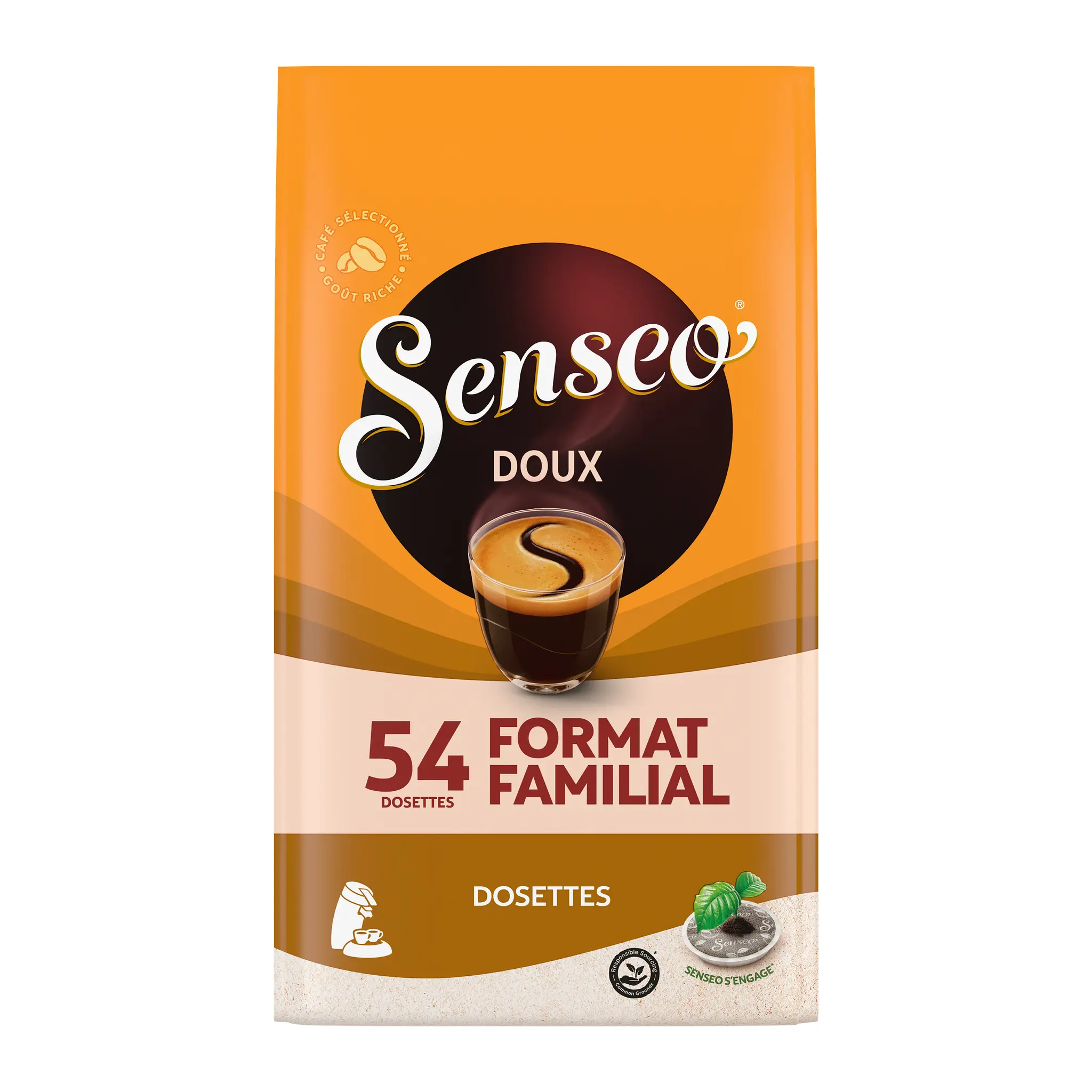 SENSEO Dosettes de café doux format familial compatibles Senseo