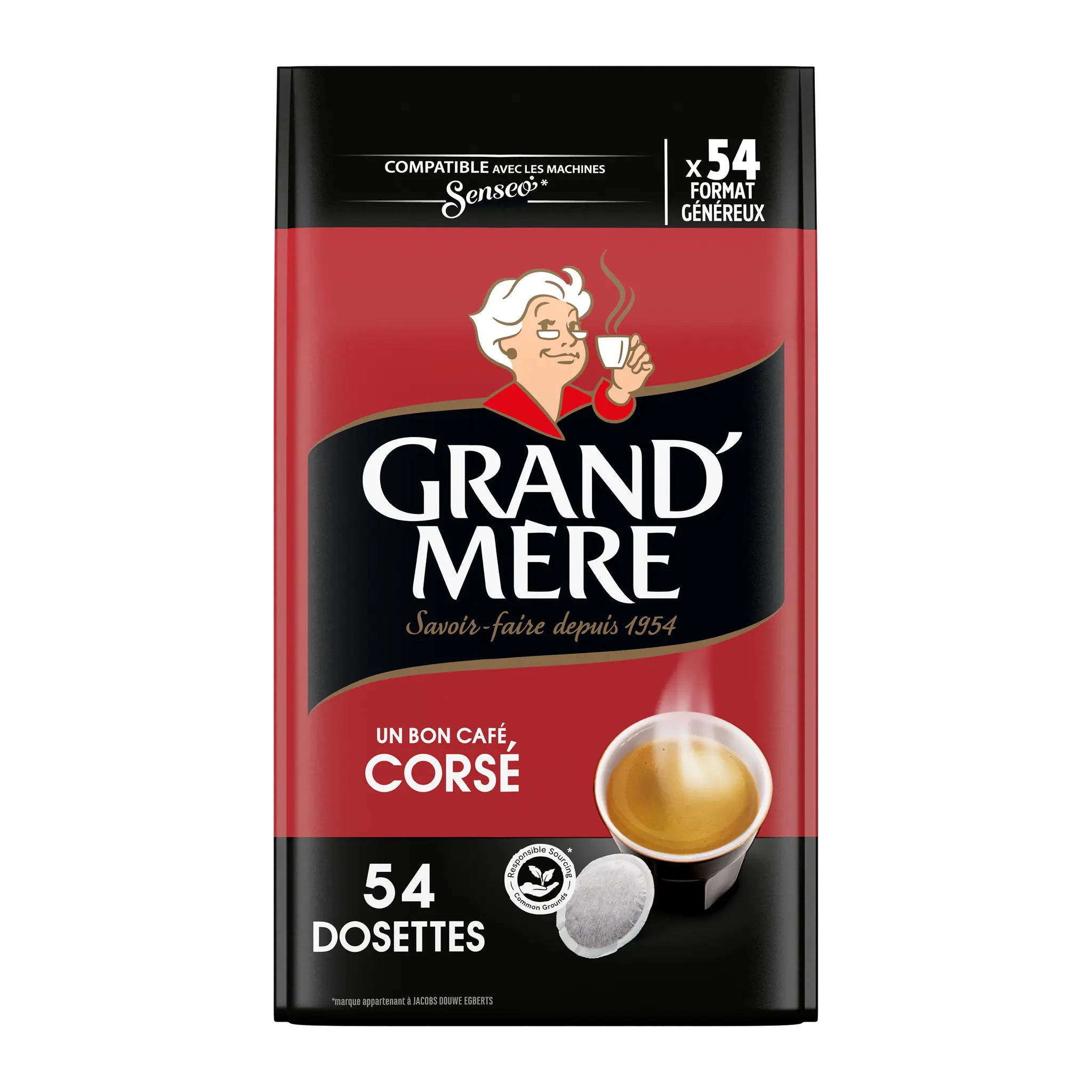 GRAND'MERE Dosettes un bon café corsé compatibles Senseo
