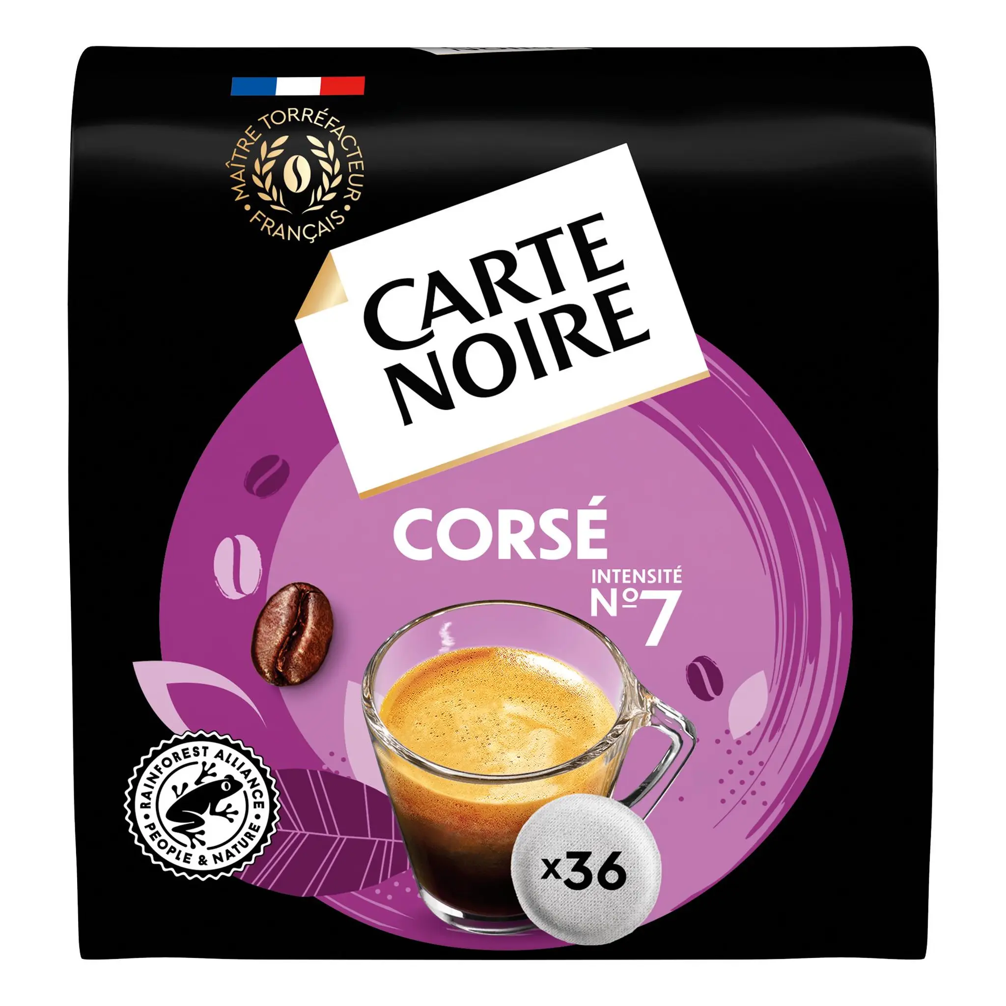 CARTE NOIRE Dosettes de café corsé n7 compatible senseo