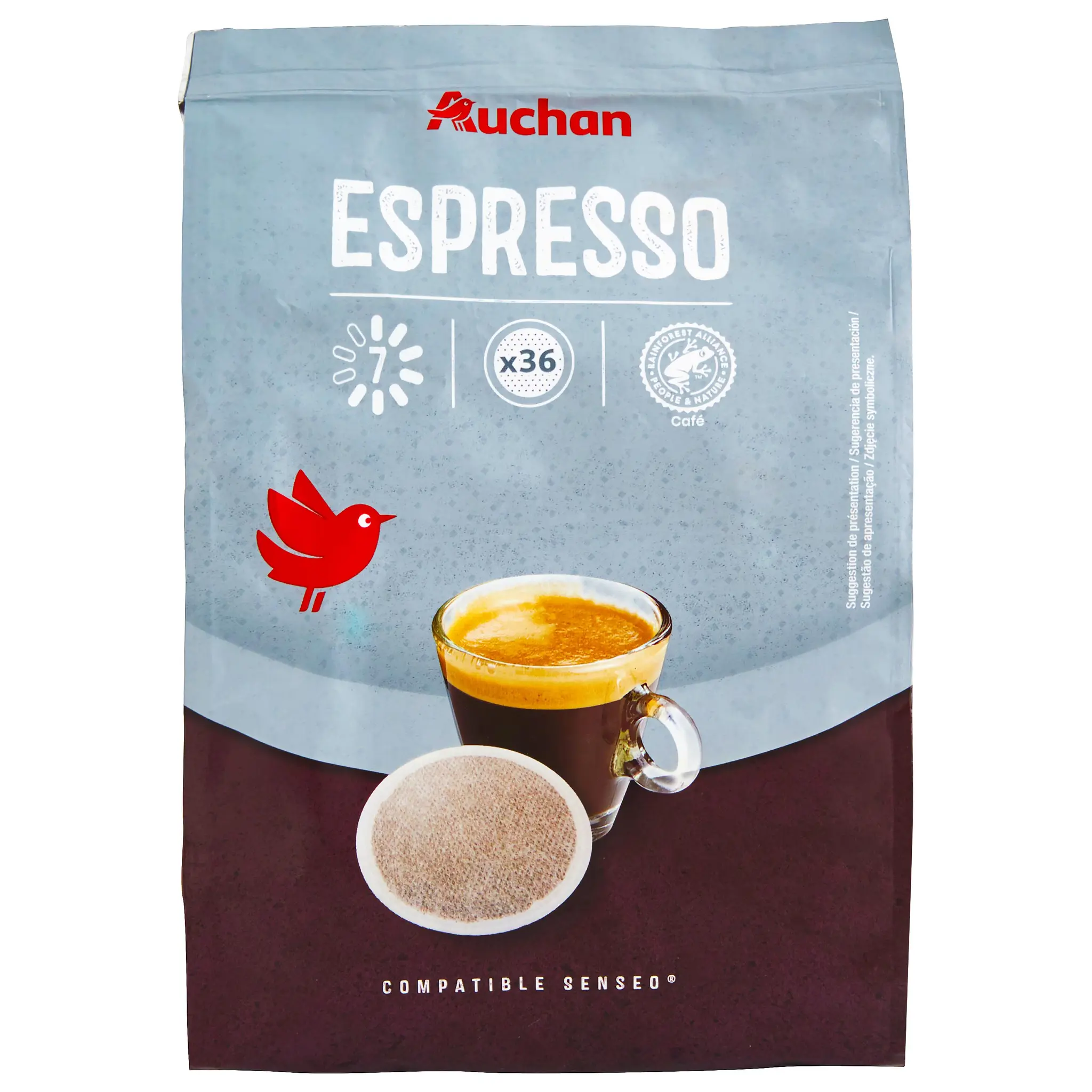 AUCHAN Dosettes de café espresso compatibles Senseo