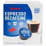 AUCHAN Capsules de café expresso décaféiné intensité 5 compatibles Dolce Gusto