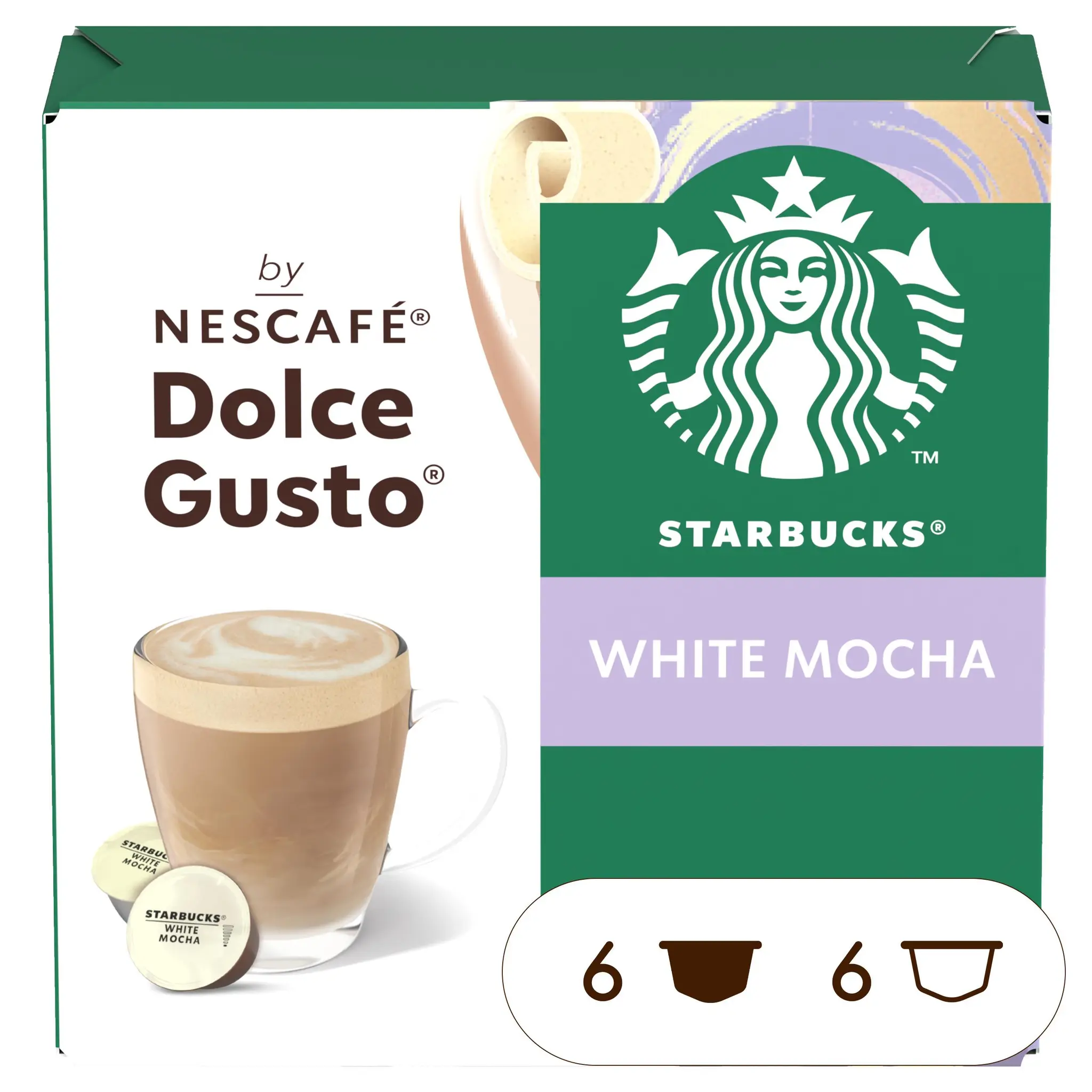 STARBUCKS Capsules de café white mocha compatibles Dolce Gusto