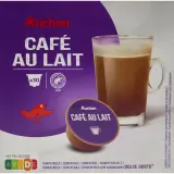 AUCHAN Capsules de café au lait compatibles Dolce Gusto