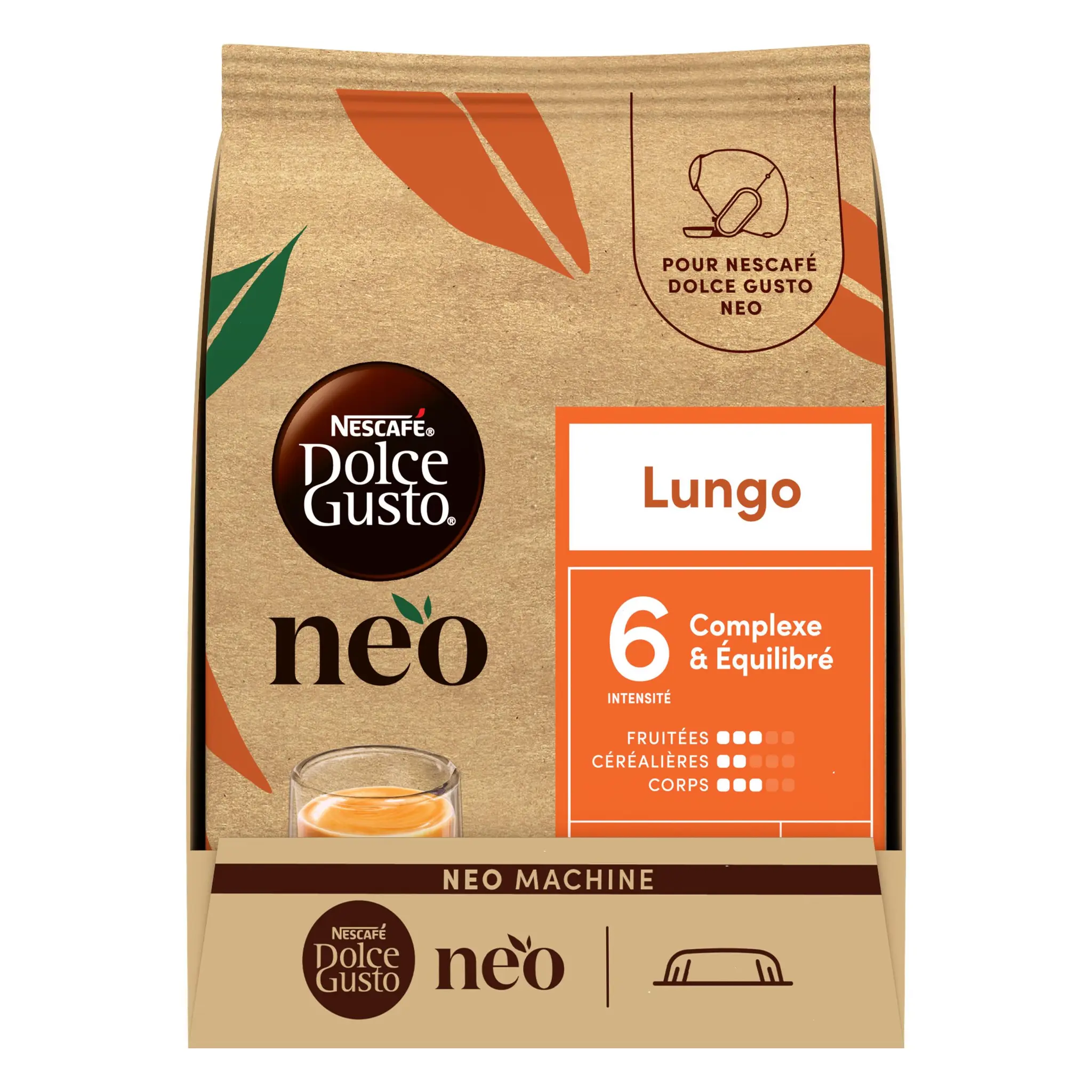 DOLCE GUSTO NEO Capsules de café Lungo intensité 6 compatibles Dolce Gusto NEO