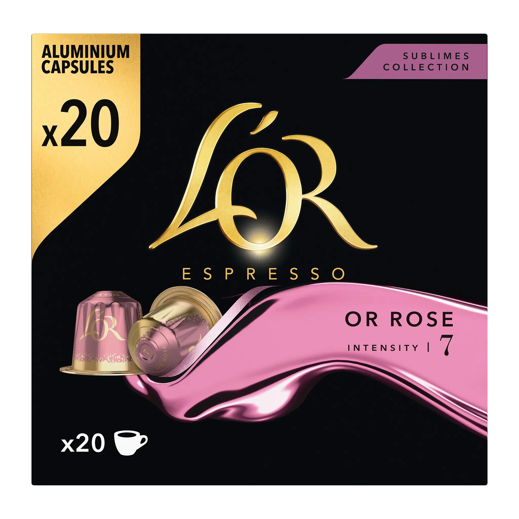 L'OR Espresso café en capsules Or rose intensité 7
