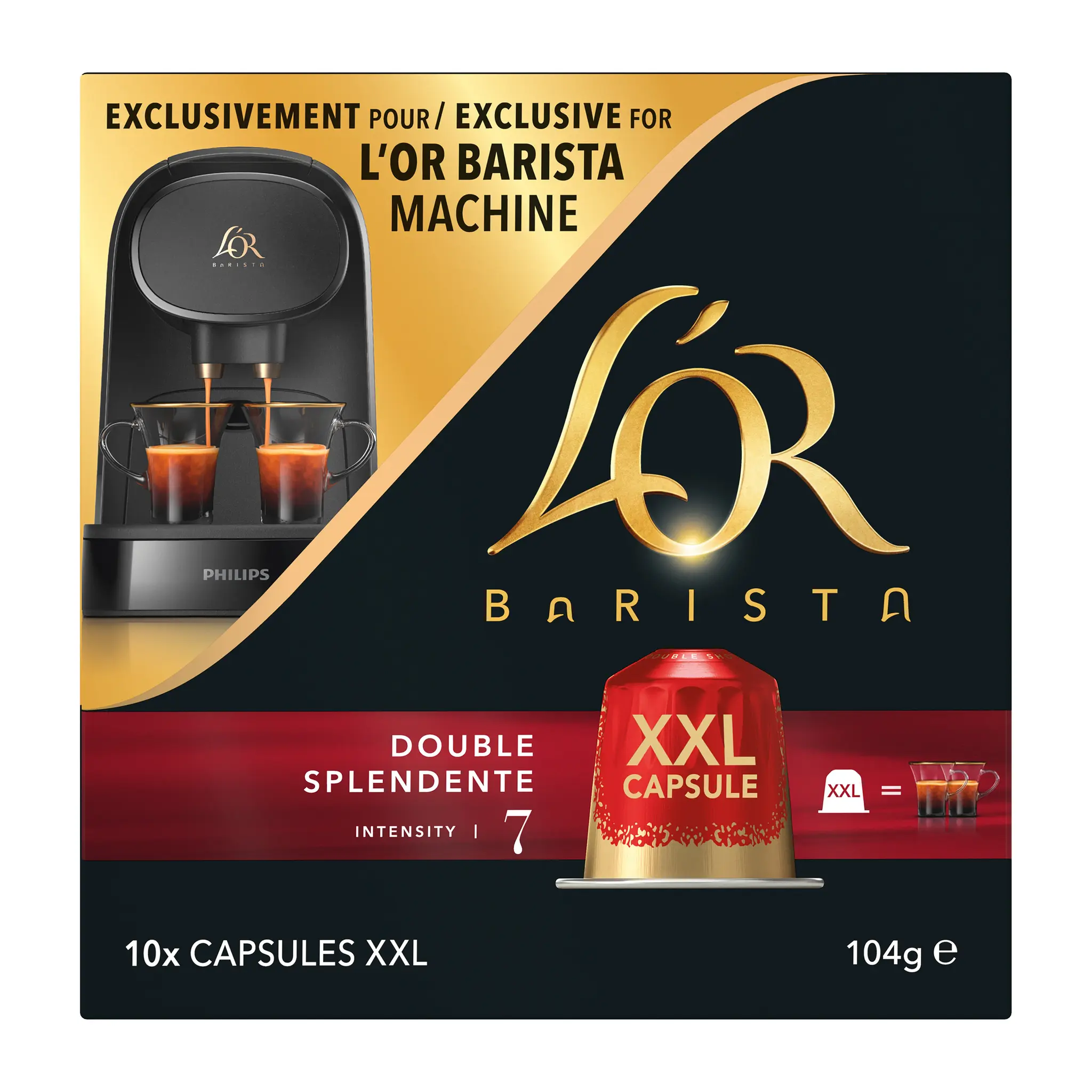L'OR Barista Capsules de café double splendente intensité 7 compatibles L'OR BARISTA