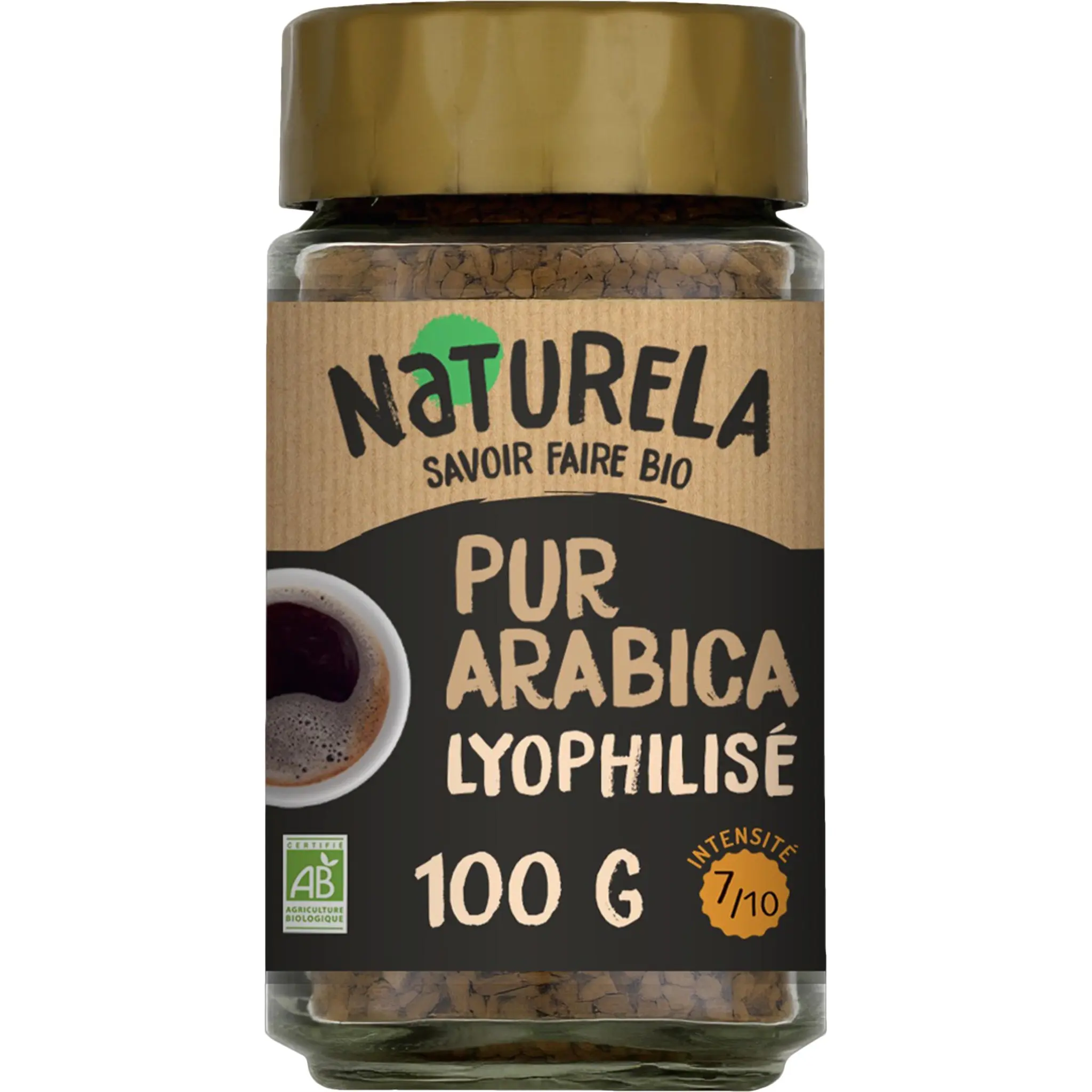 NATURELA Café lyophilisé bio 100% arabica intensité 7