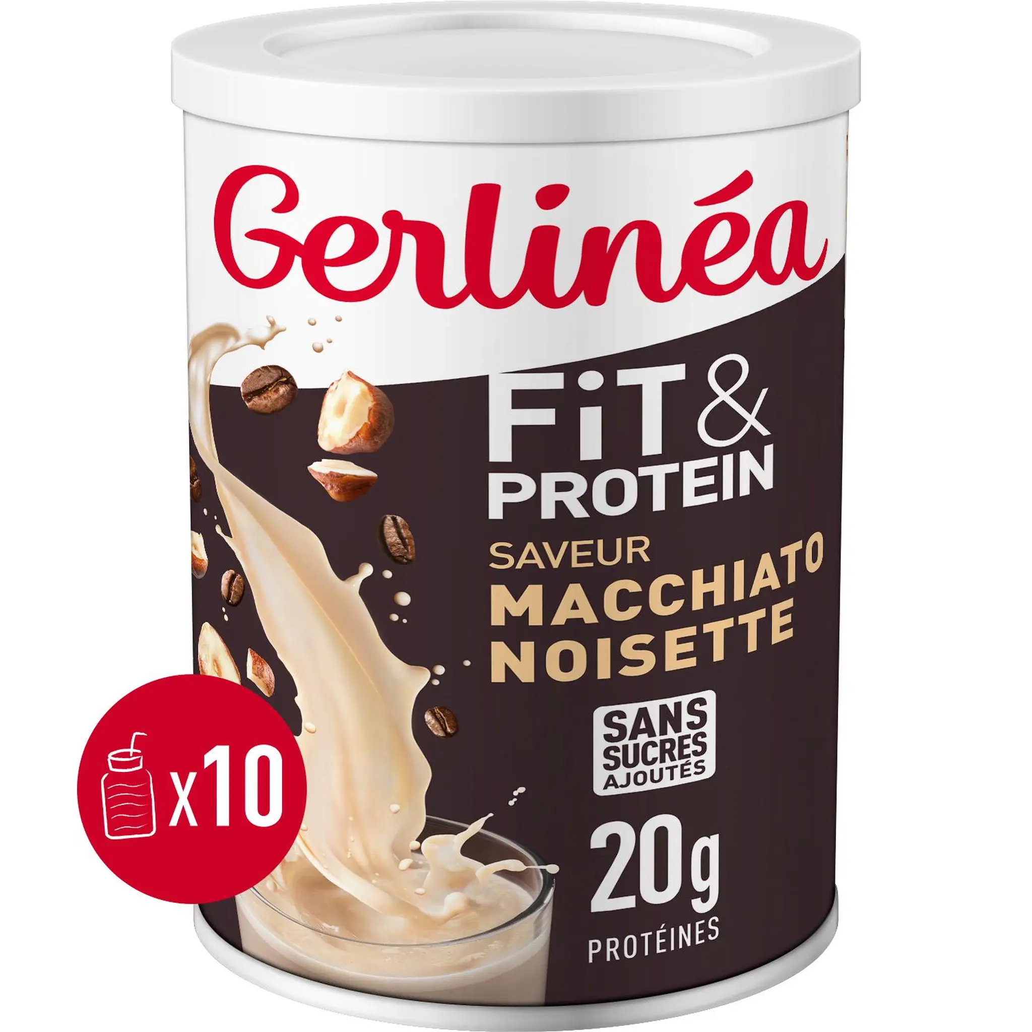 GERLINEA Fit et Protein Préparation pour milkshake saveur saveur café noisette