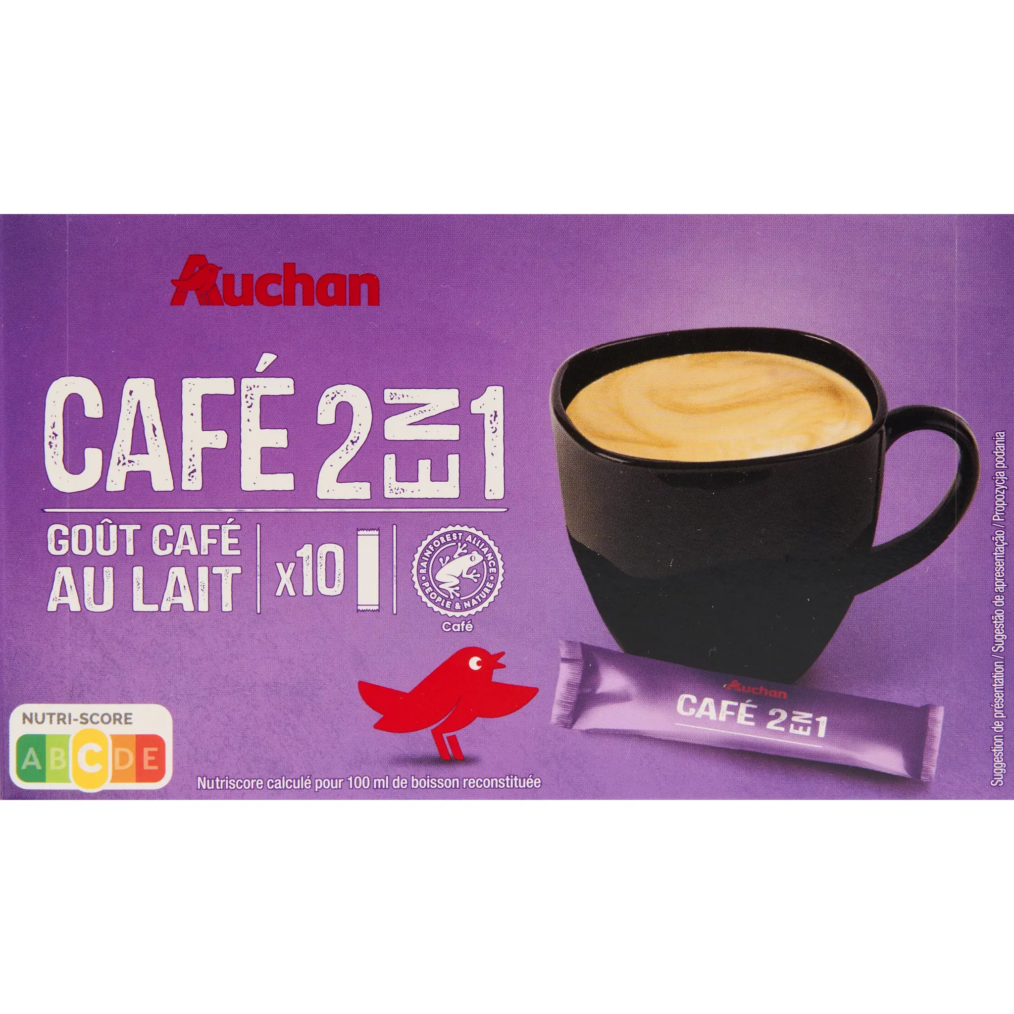AUCHAN Café 2 en 1 goût café au lait