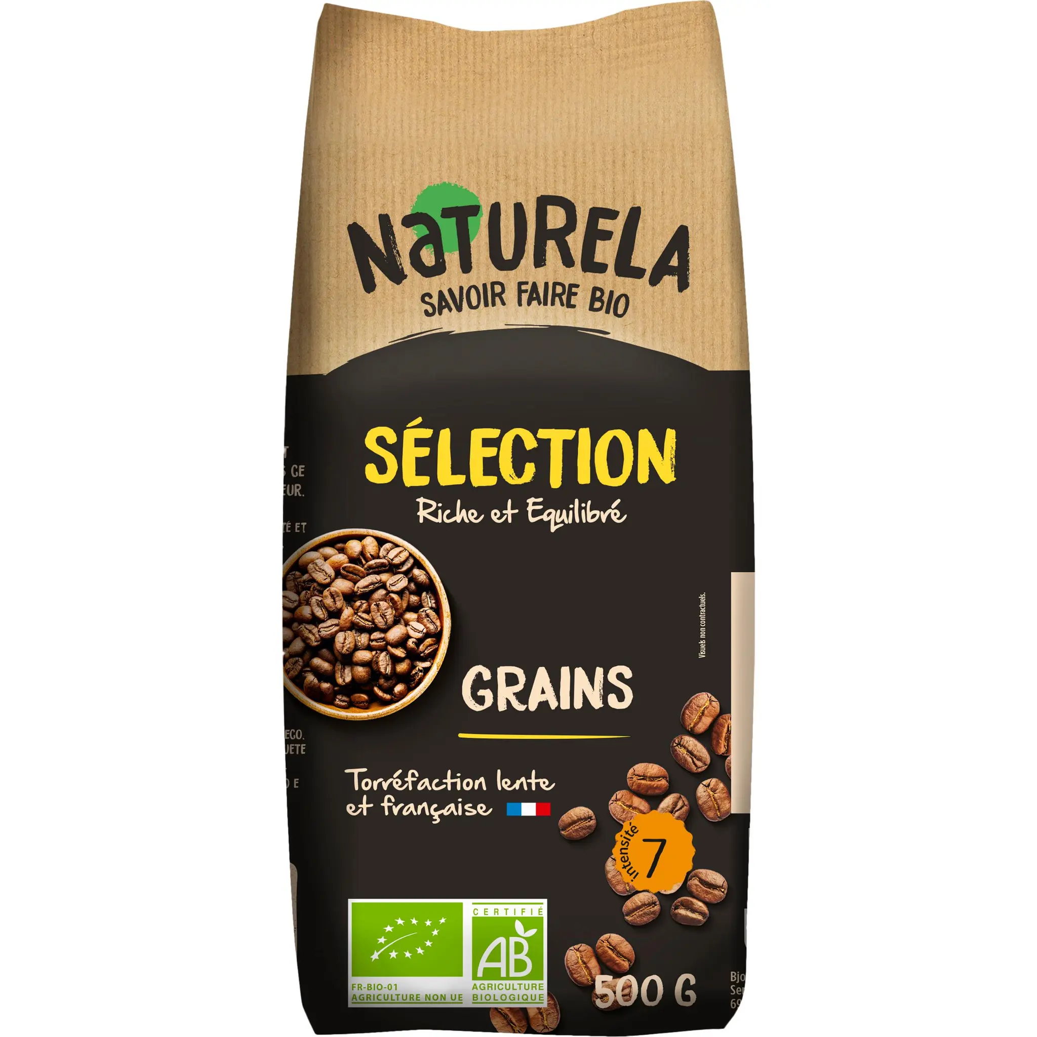 NATURELA Café en grains bio pur arabica intensité 7