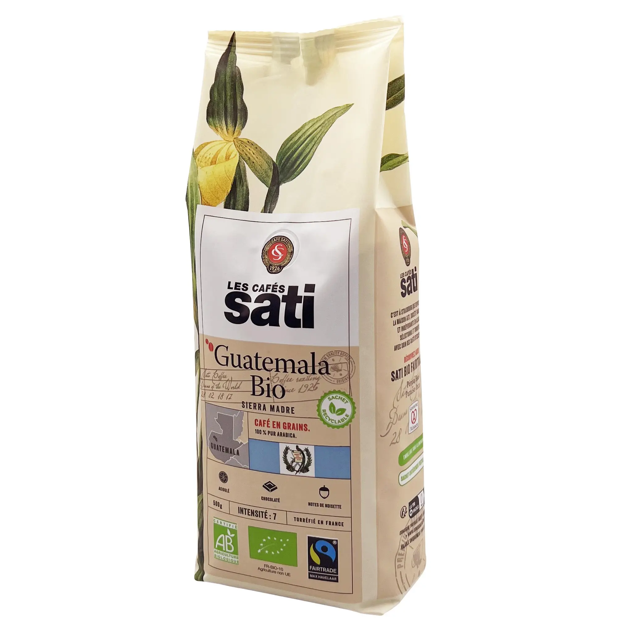 LES CAFES SATI Café en grains Guatemala bio Sierra Madre