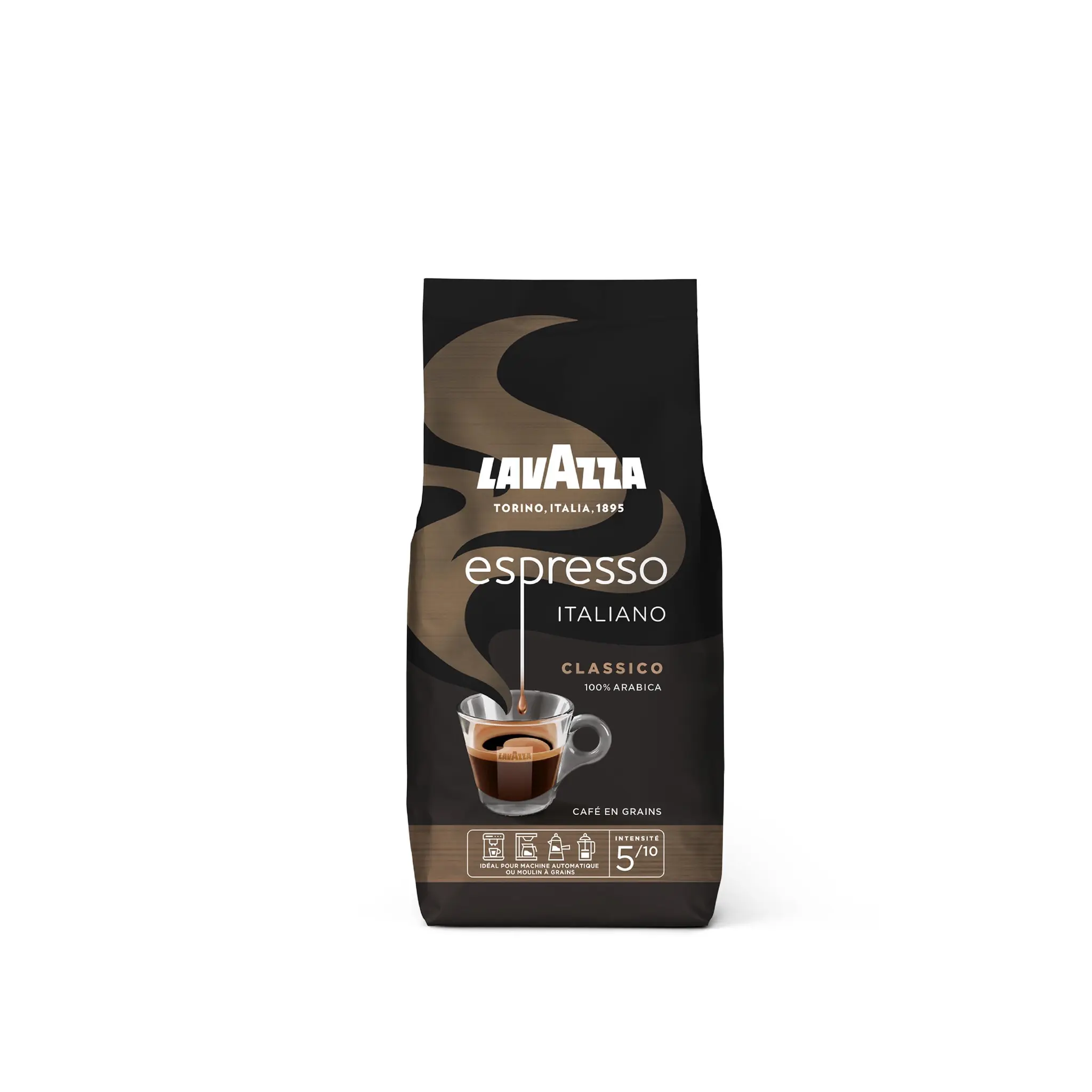 LAVAZZA Café en grain Expresso italiano classique intensité 5