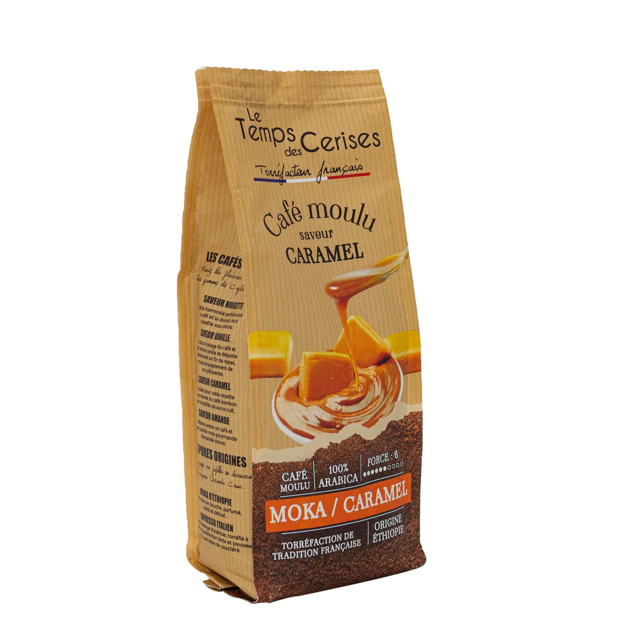 LE TEMPS DES CERISES Café moulu saveur caramel pur arabica force 6