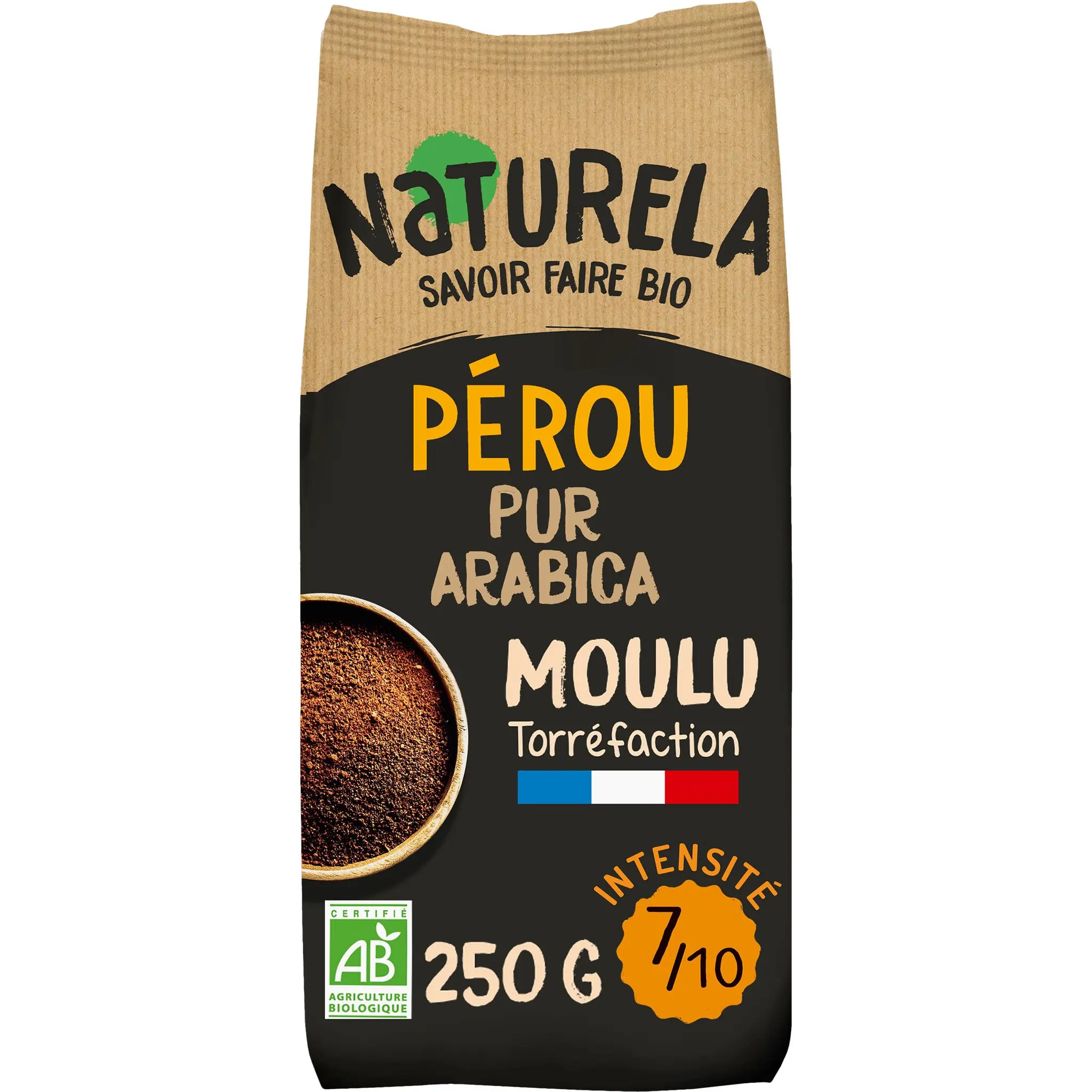 NATURELA Café moulu bio Pérou pur arabica intensité 7