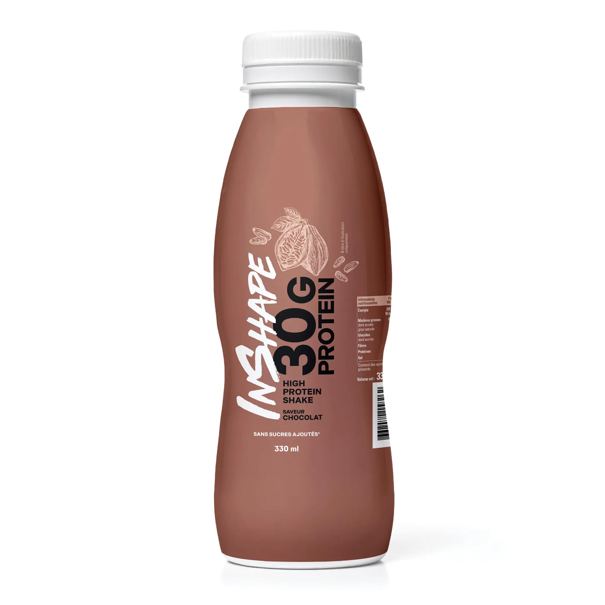 INSHAPE NUTRITION High Protein Shake Boisson protéinée saveur chocolat sans sucres ajoutés