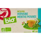 AUCHAN BIO Infusion verveine et menthe poivrée