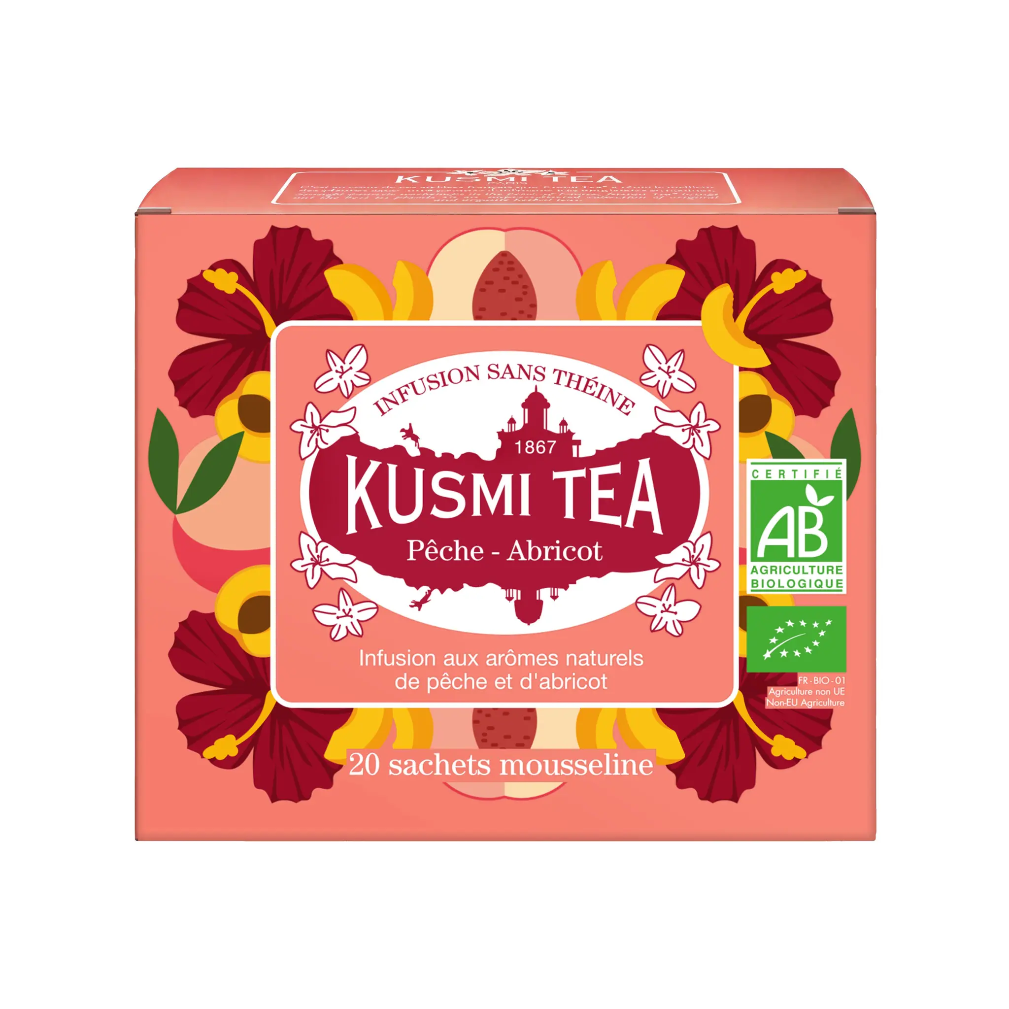 KUSMI TEA Infusion aux arômes naturels de pêche et d'abricot bio