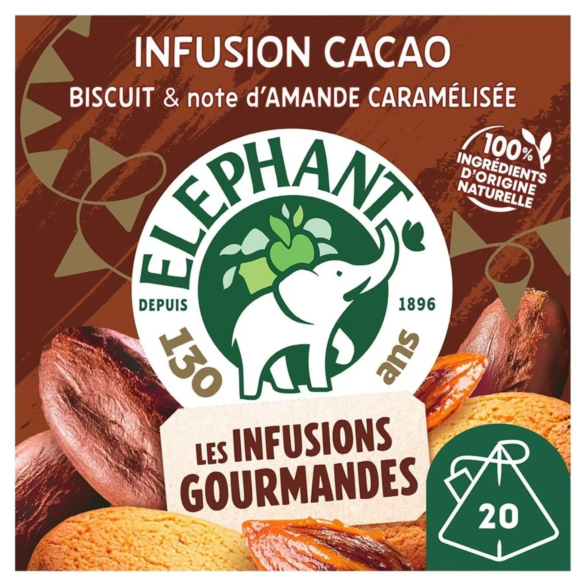ELEPHANT Infusion saveur cacao biscuit amande caramelisée