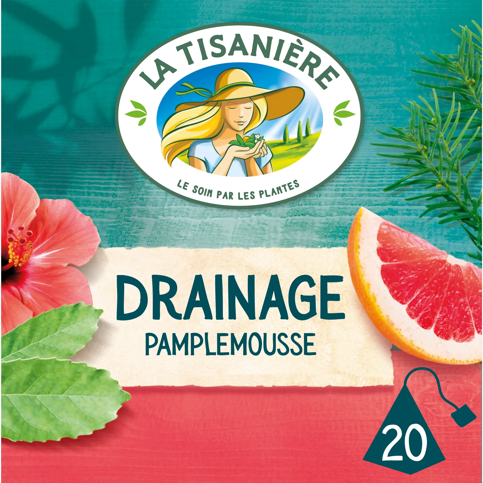 LA TISANIERE Infusion drainage pamplemousse et maté grains de café vert rooibos