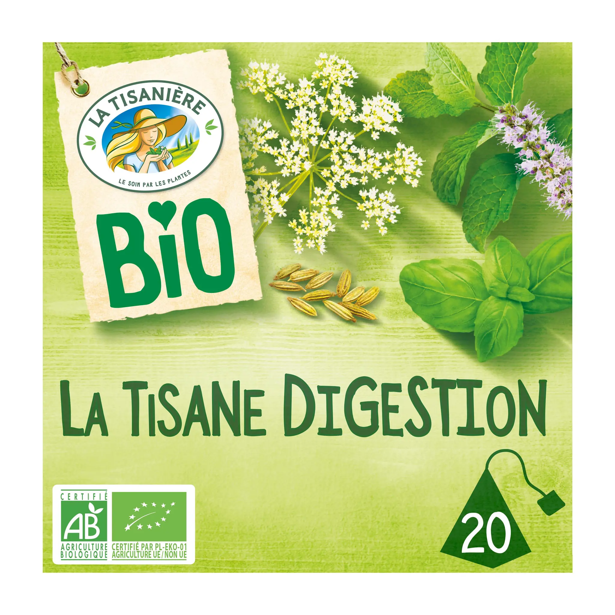 LA TISANIERE Infusion bio la tisane digestion menthe douce basilic graines d'anis