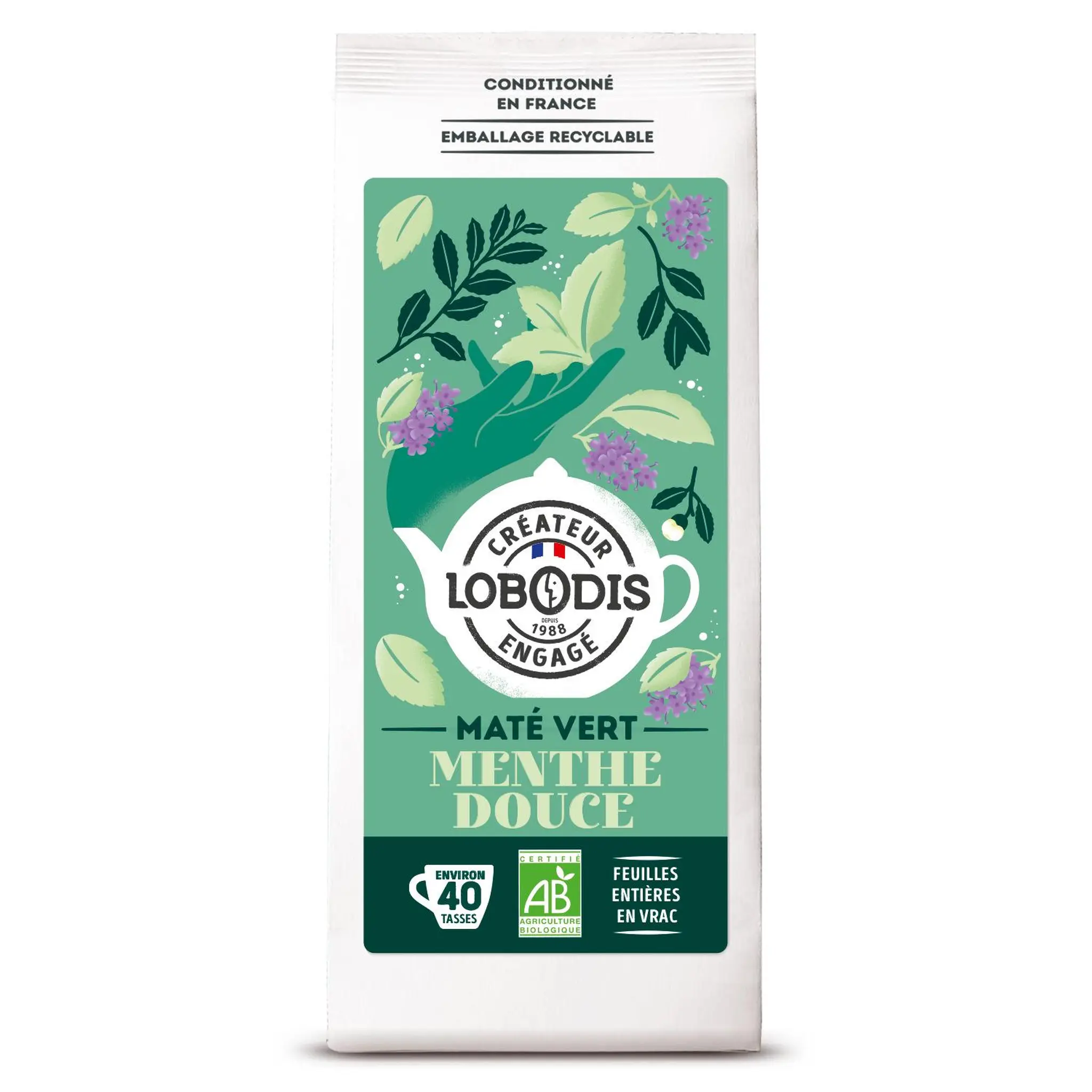 LOBODIS Infusion au maté vert à la menthe douce bio