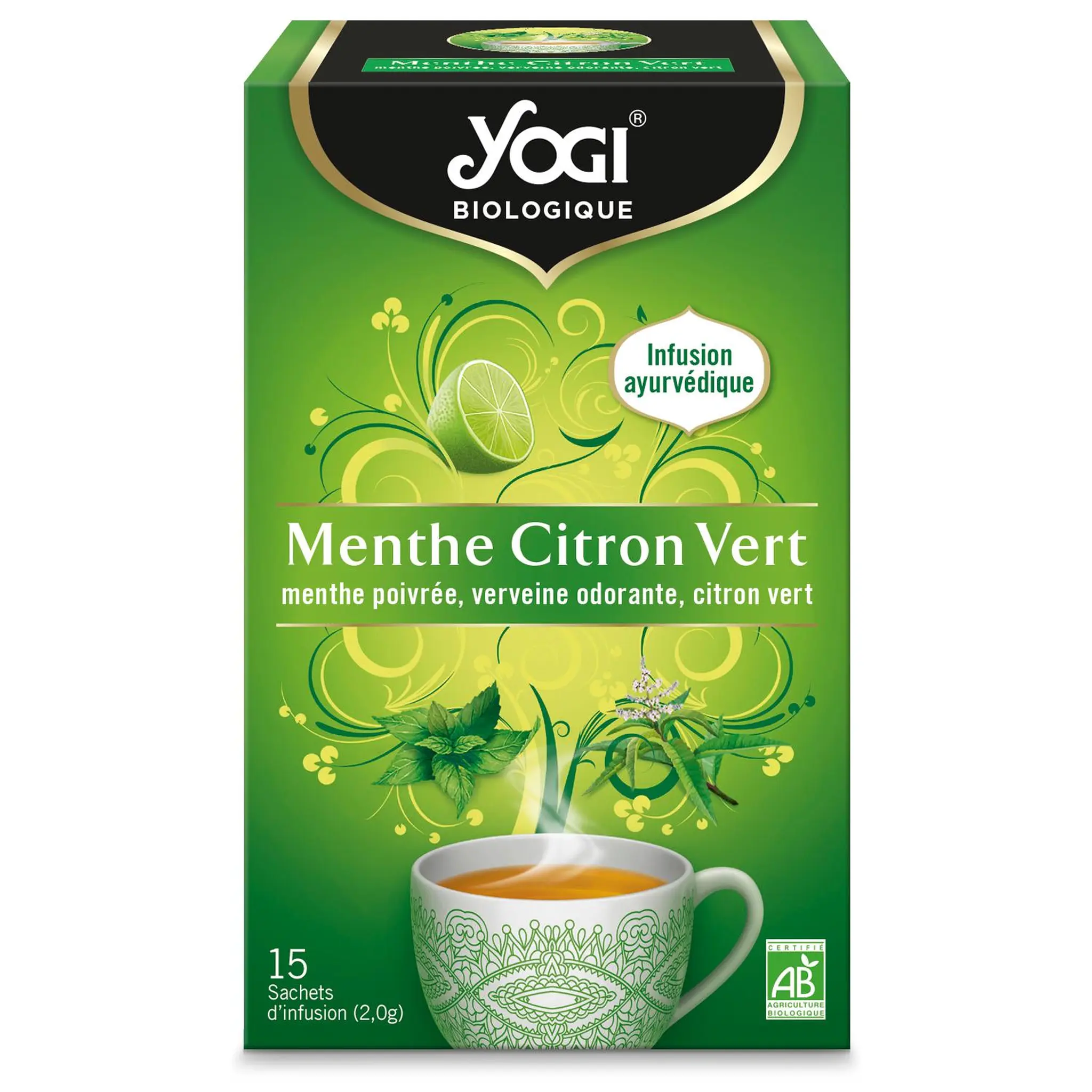 YOGI Infusion ayurvédique à la menthe verveine et citron bio