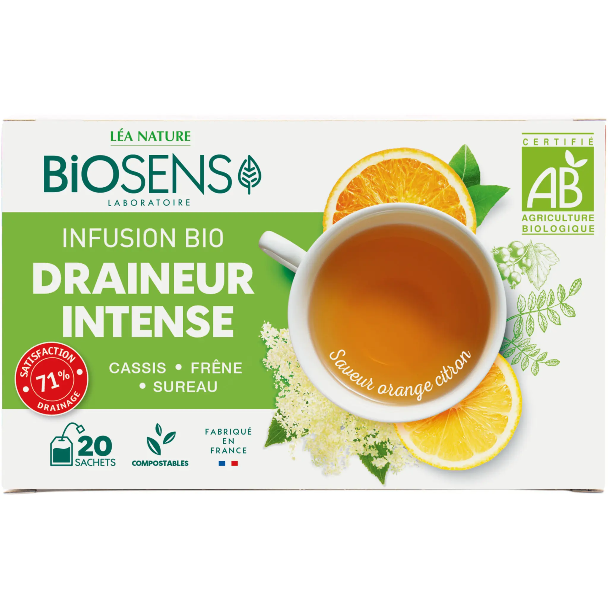 BIOSENS Infusion bio draineur intense saveur orange citron