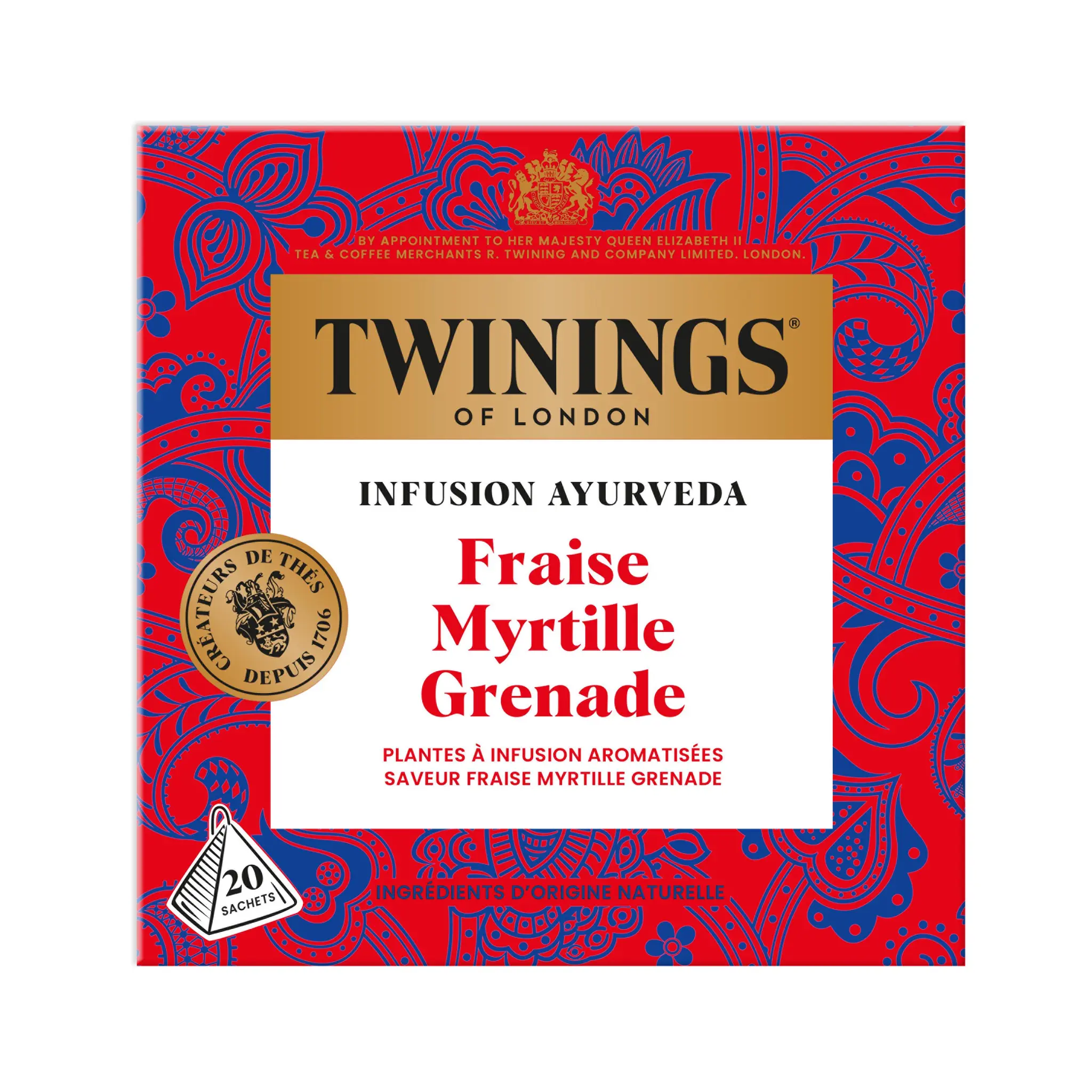 TWININGS Infusion ayurveda fraise myrtille grenade