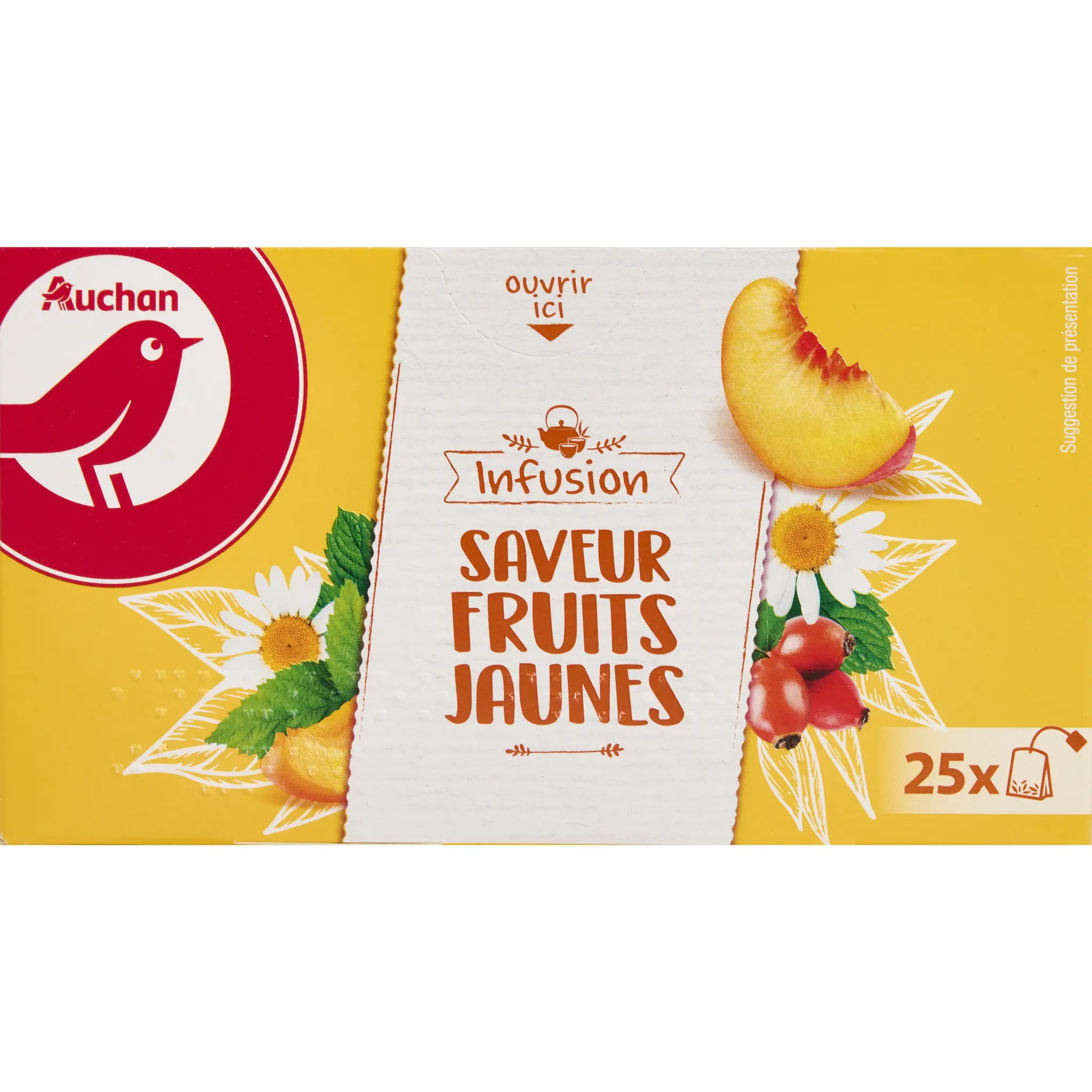 AUCHAN Infusion fruits jaunes
