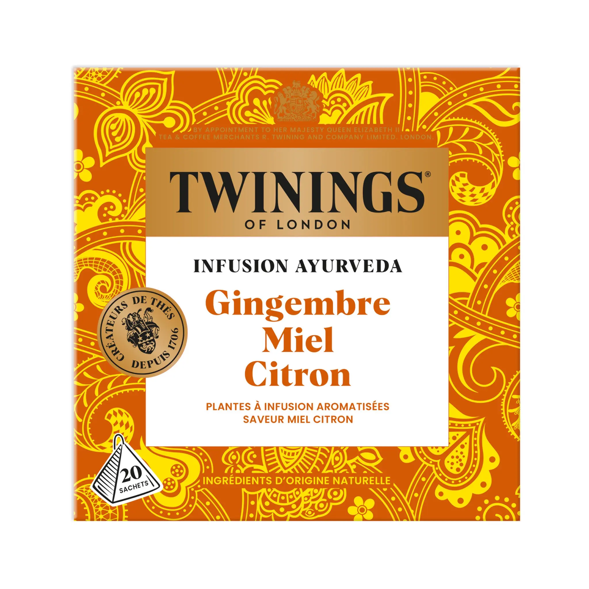 TWININGS Infusion ayurveda gingembre miel et citron