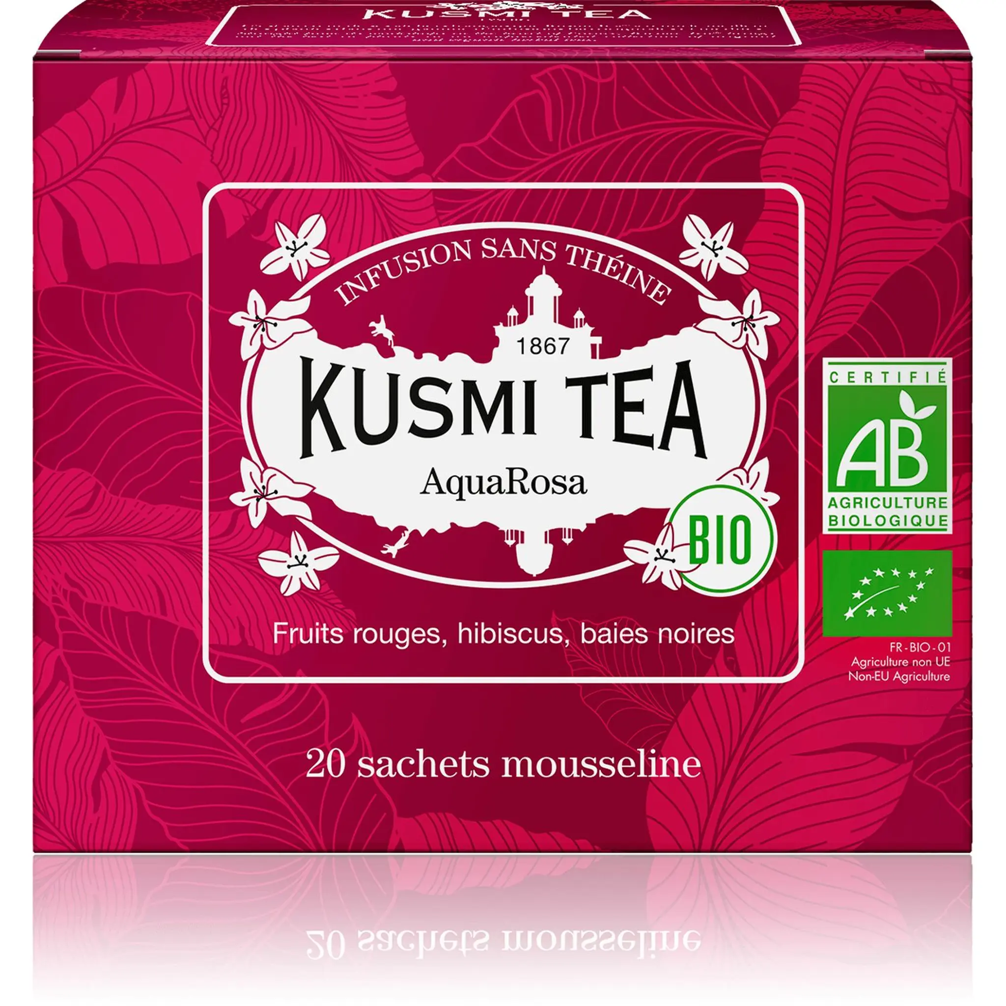 KUSMI TEA Infusion AquaRosa bio fruits rouges hibiscus baies noires