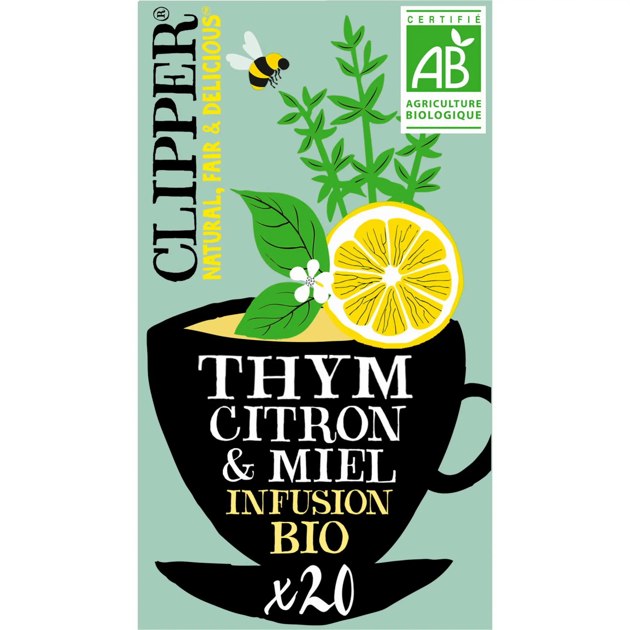 CLIPPER Infusion bio thym citron et miel