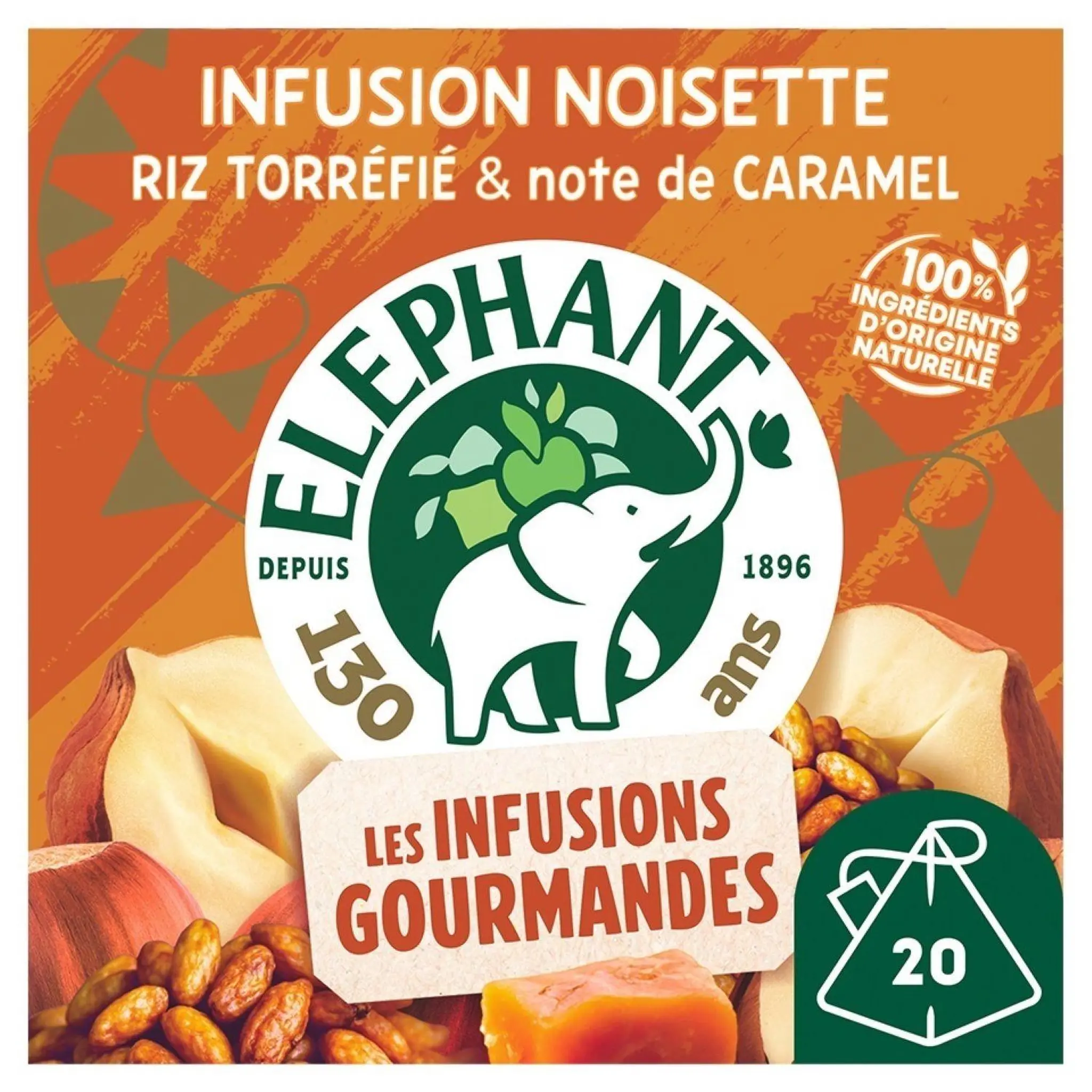 ELEPHANT Infusion de plantes à la noisette riz torréfié caramel