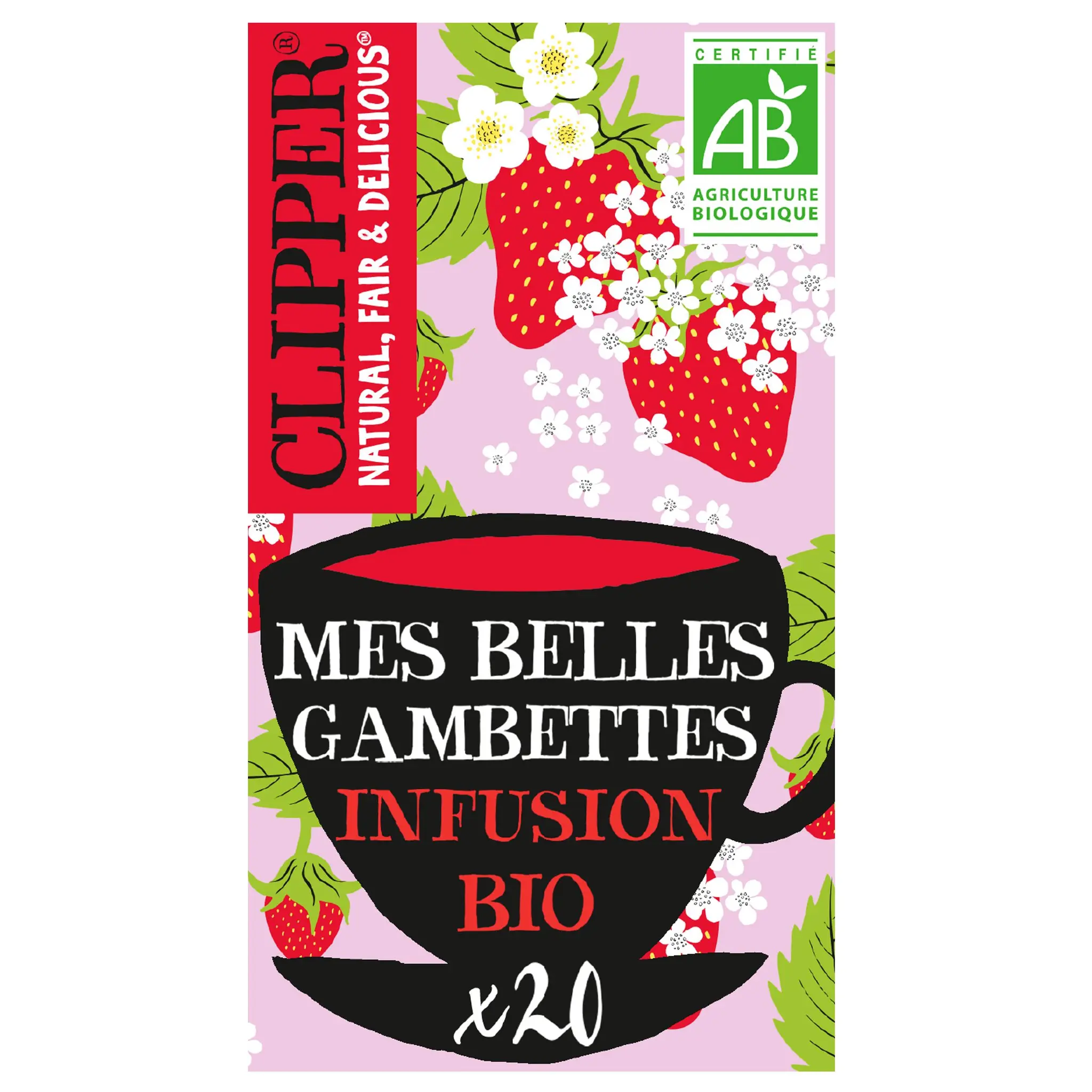 CLIPPER Infusion bio mes belles gambettes fraise fleur de sureau