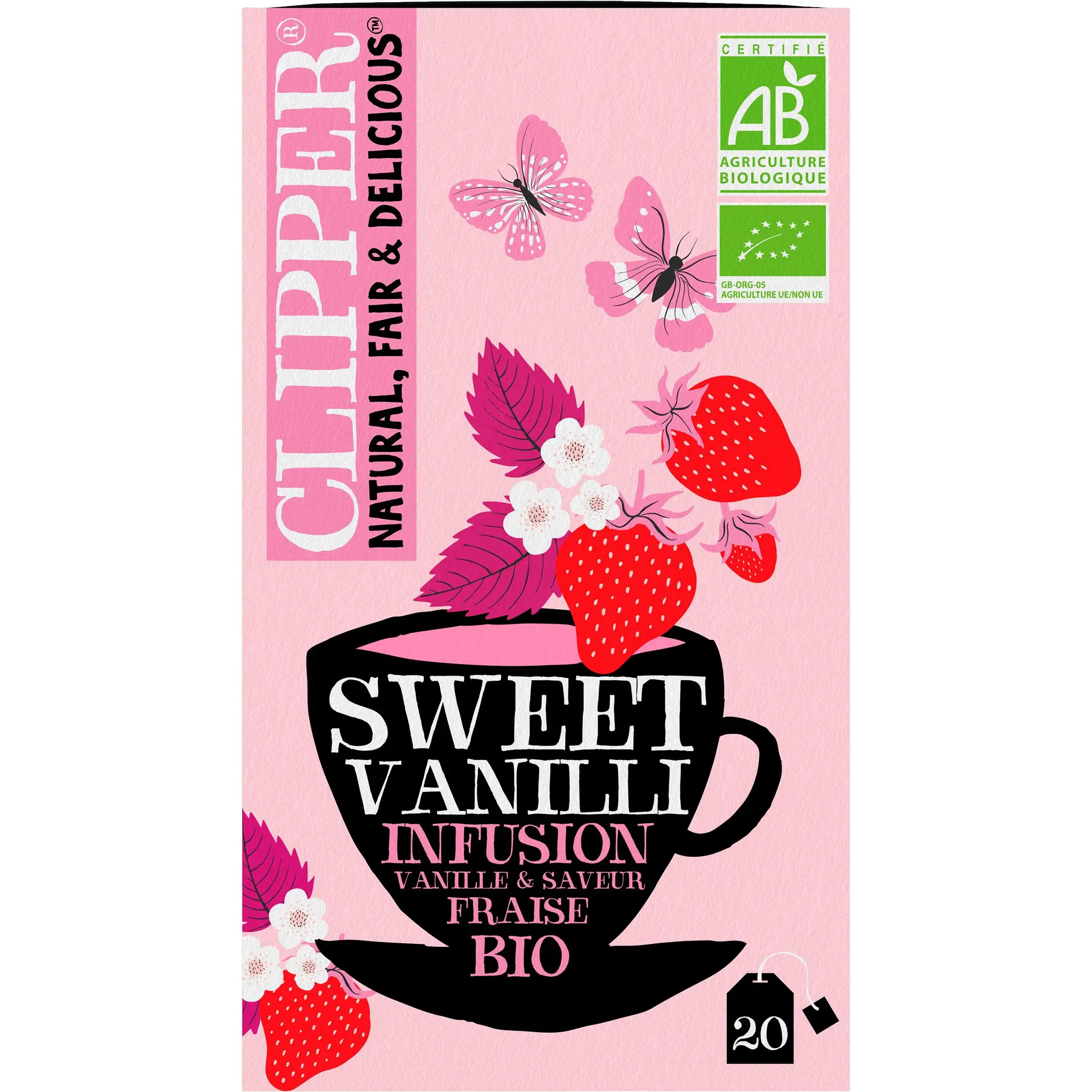 CLIPPER Infusion bio saveur vanille et fraise